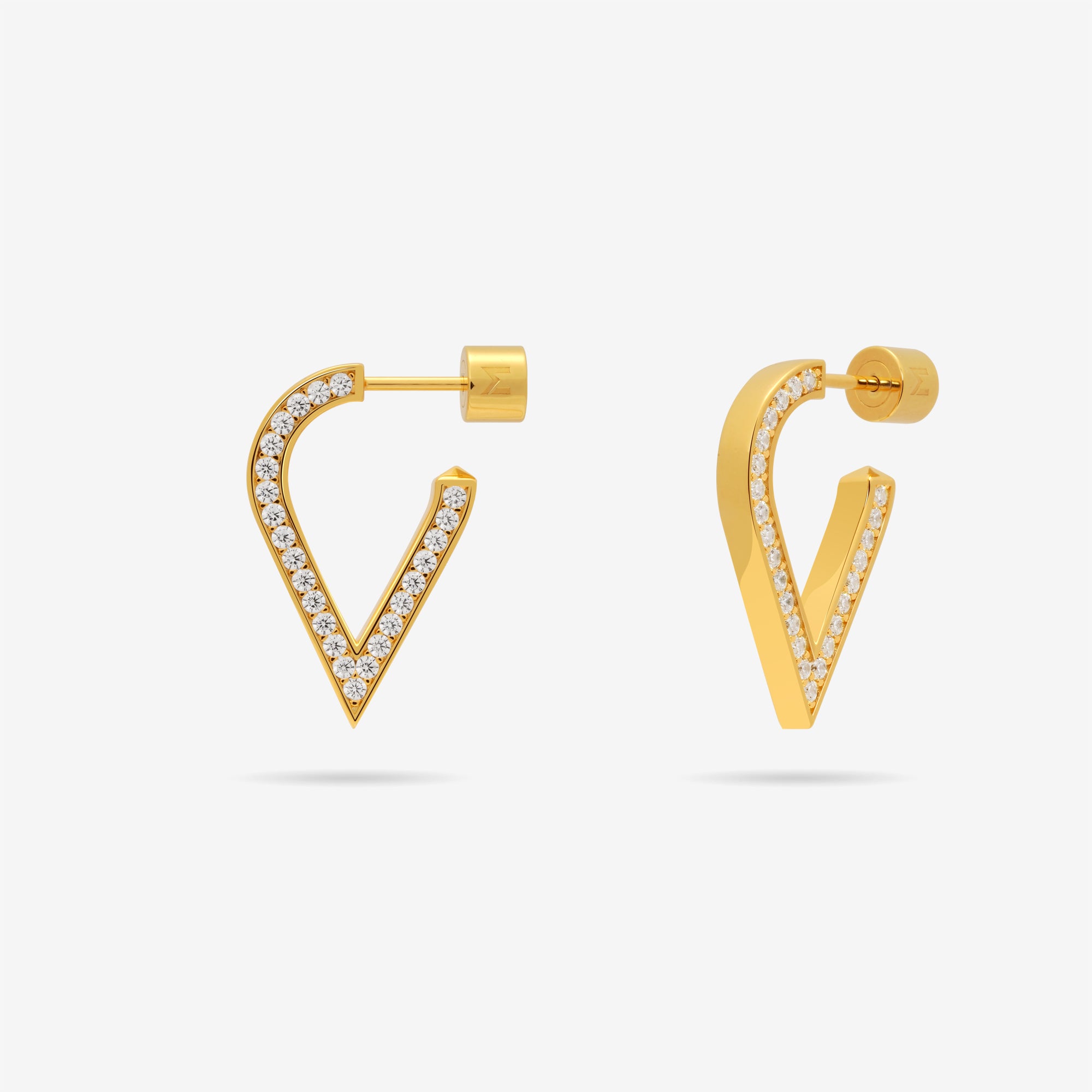 Stylized Waterdrop Pave Earrings