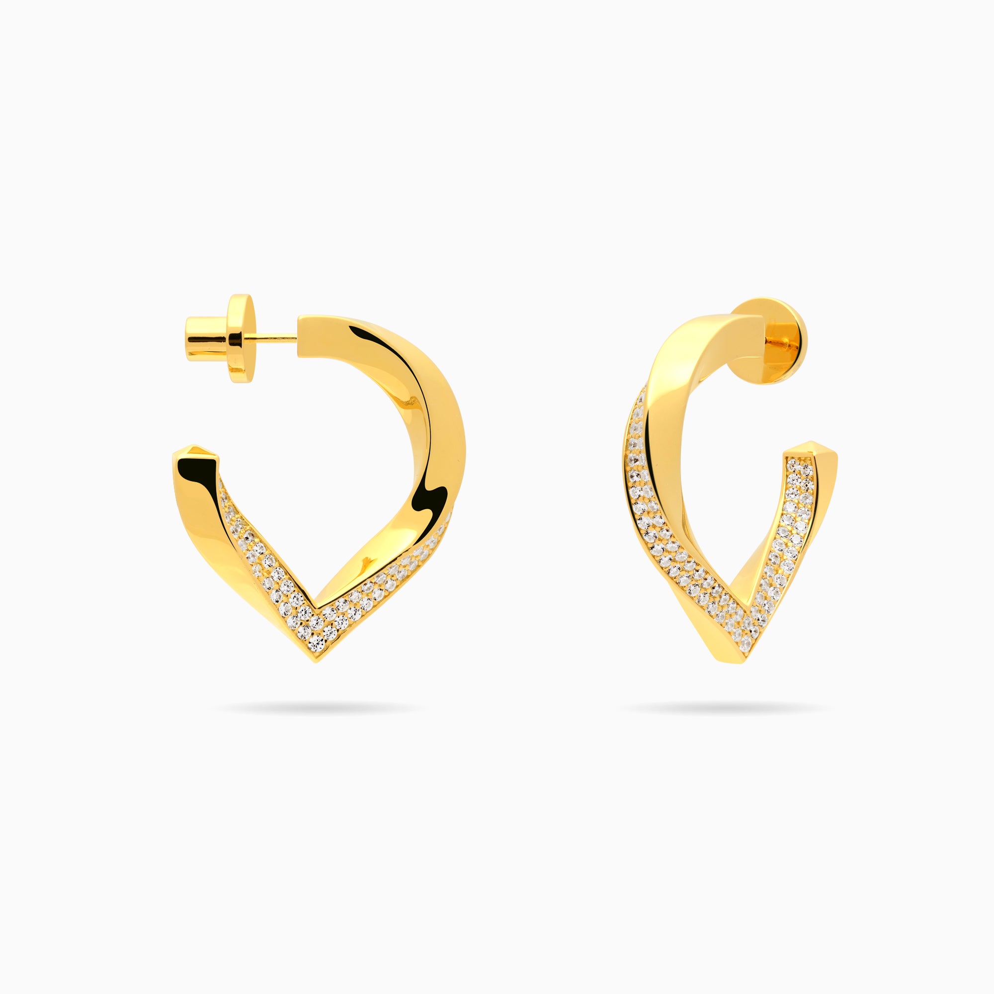 Twisted Stylized Waterdrop Pave Earrings