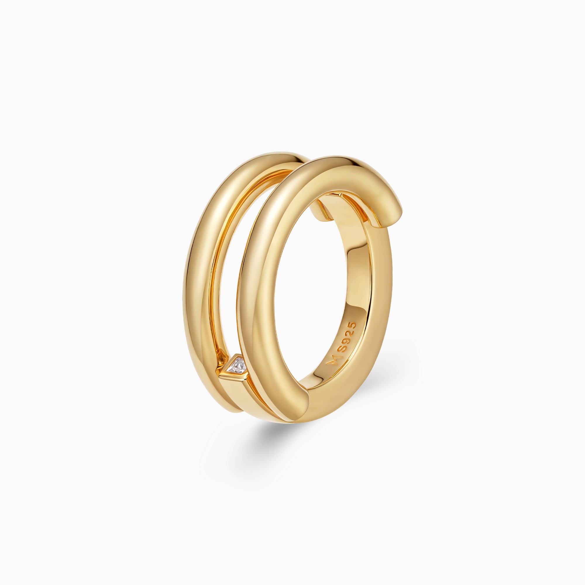 Round and Square Triple Band Ring