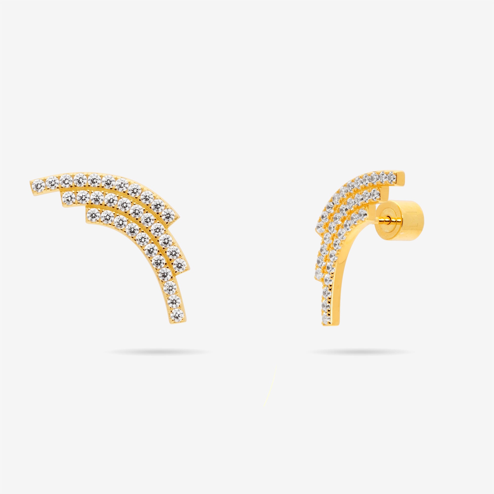 Sequenced Triple Arc Earrings