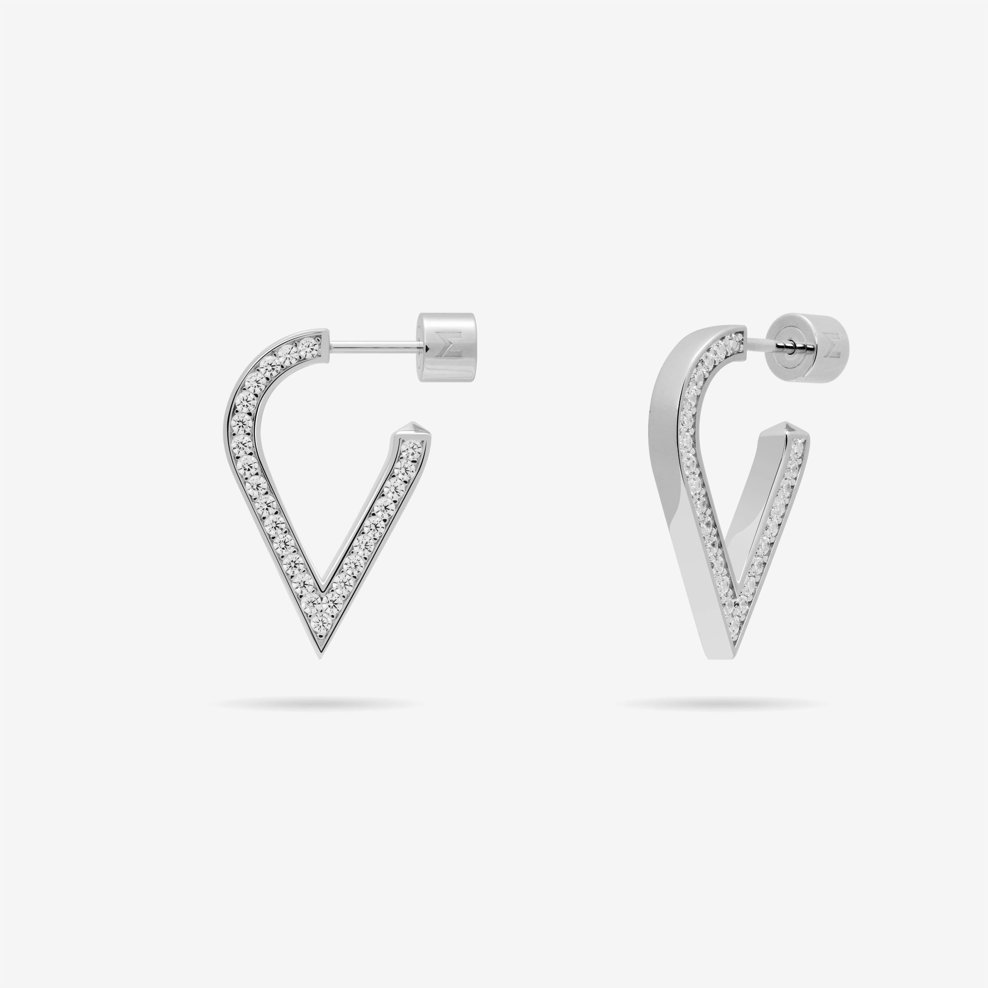 Stylized Waterdrop Pave Earrings