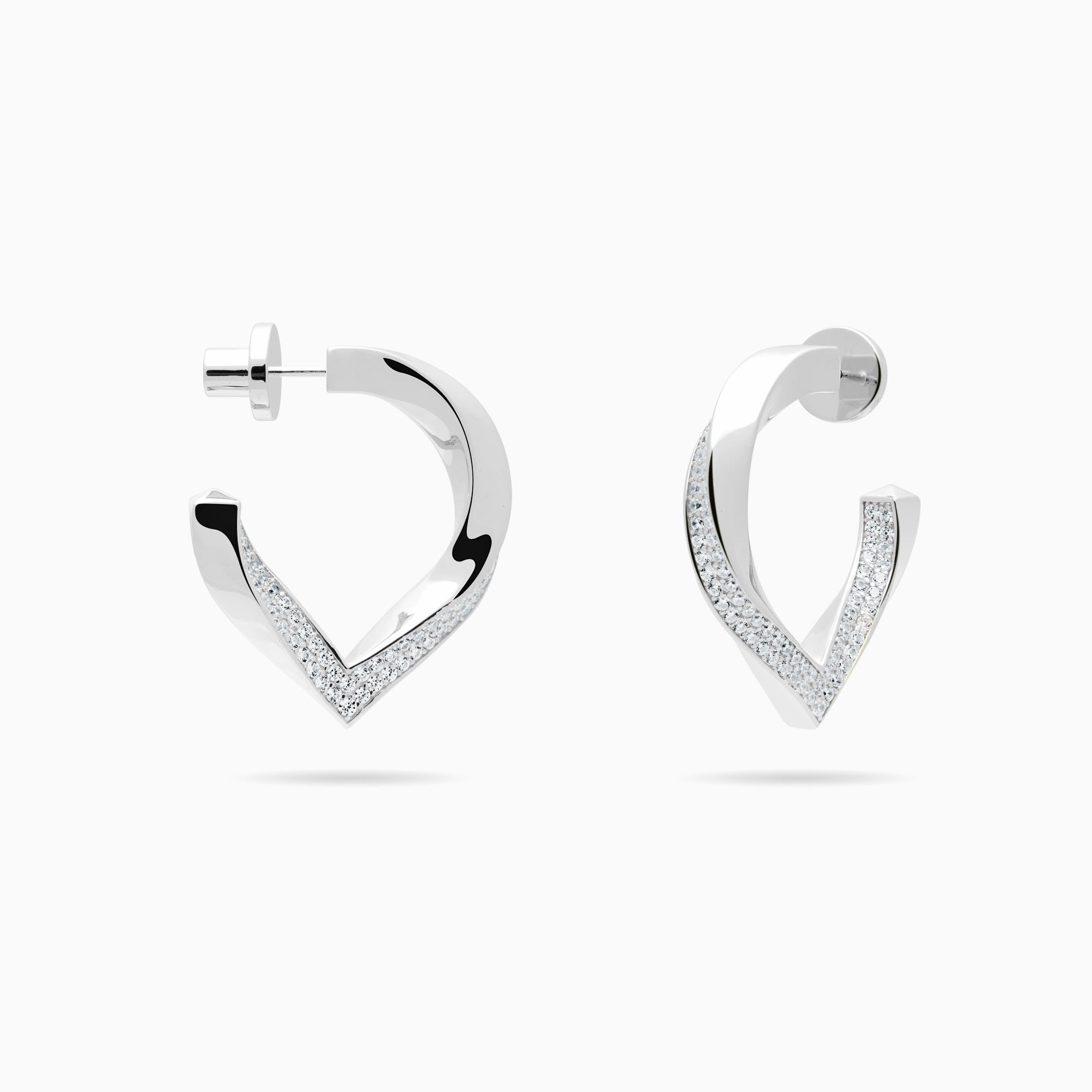 Twisted Stylized Waterdrop Pave Earrings