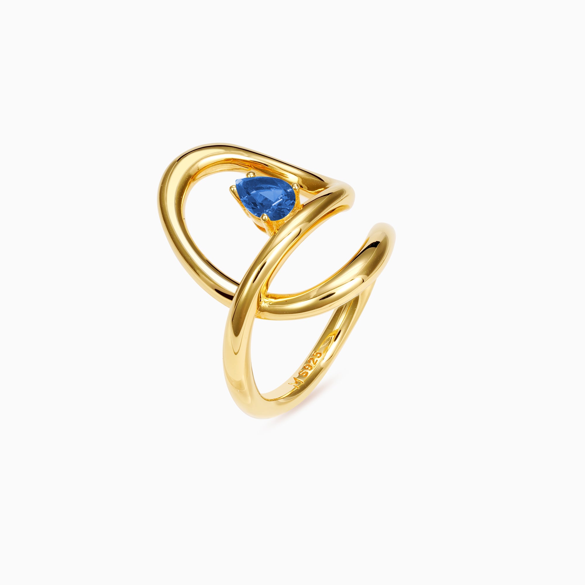 Flowing Waterdrop Solitaire Ring