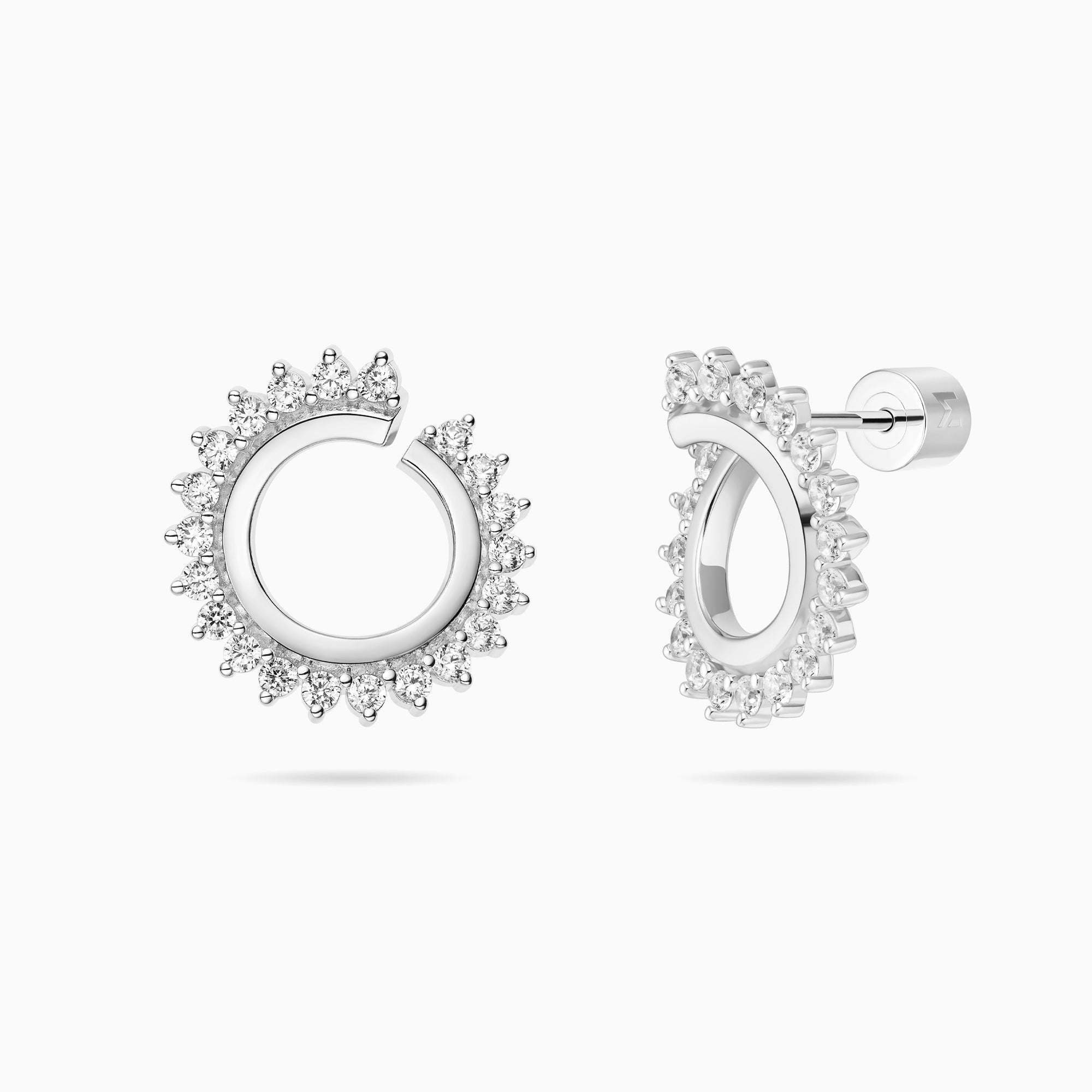 Prong Set Open Twist Hoop Earrings