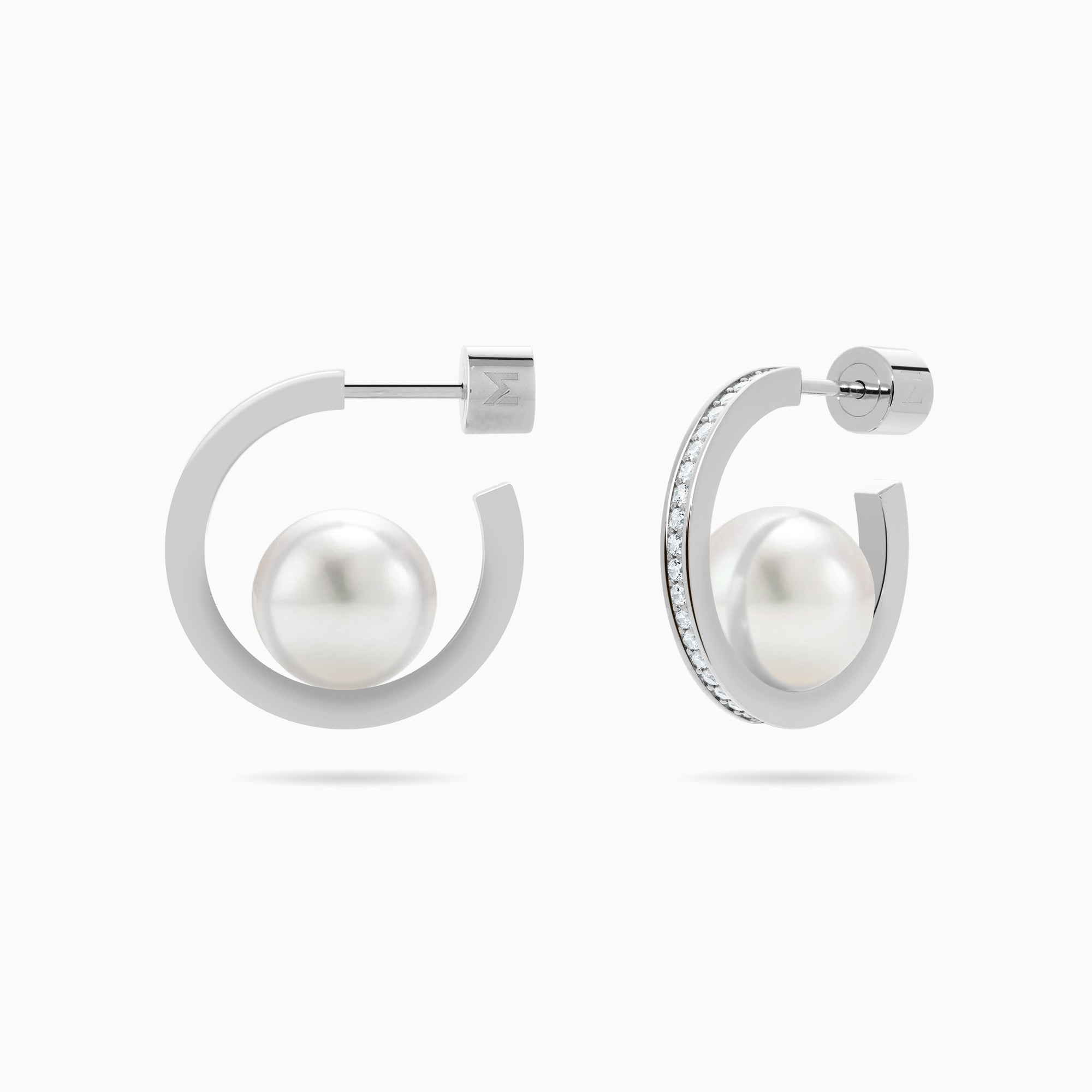 Pearl Open Hoop Earrings