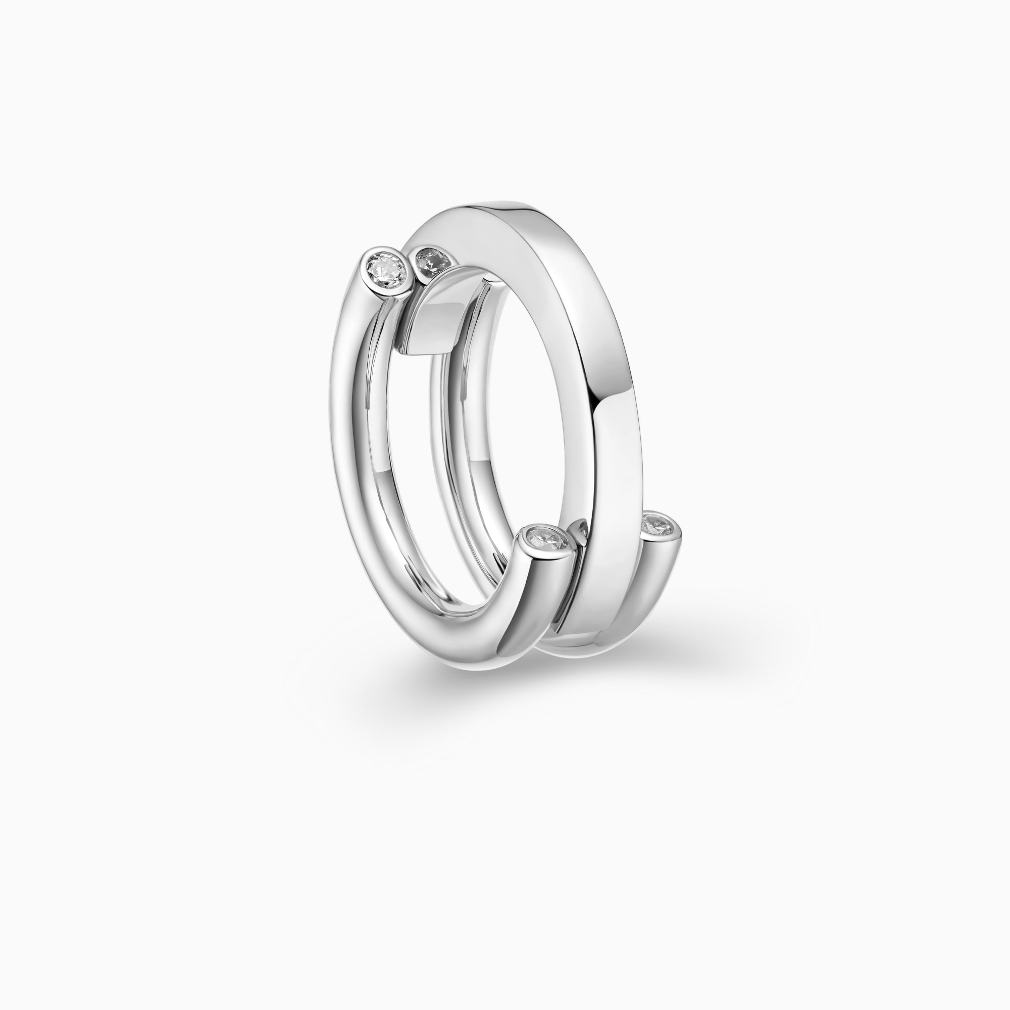 Round and Square Triple Band Ring