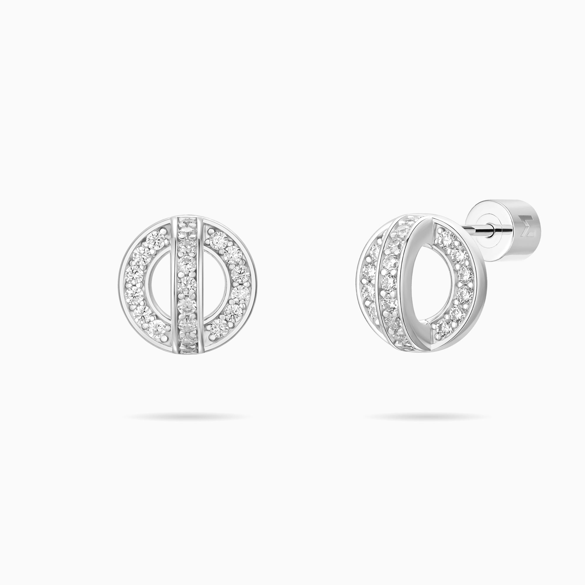 Circle and Arc Stud Earrings