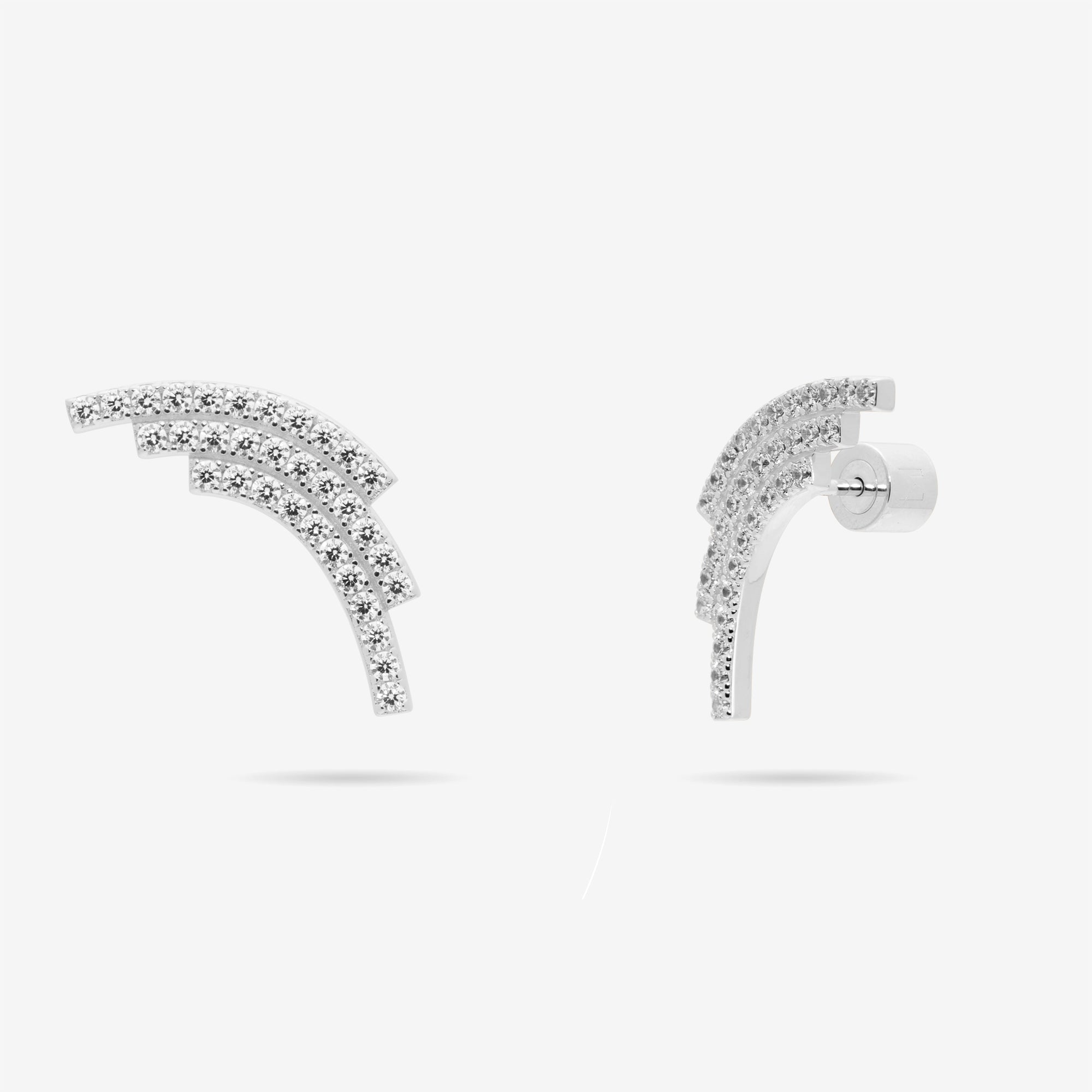 Sequenced Triple Arc Earrings