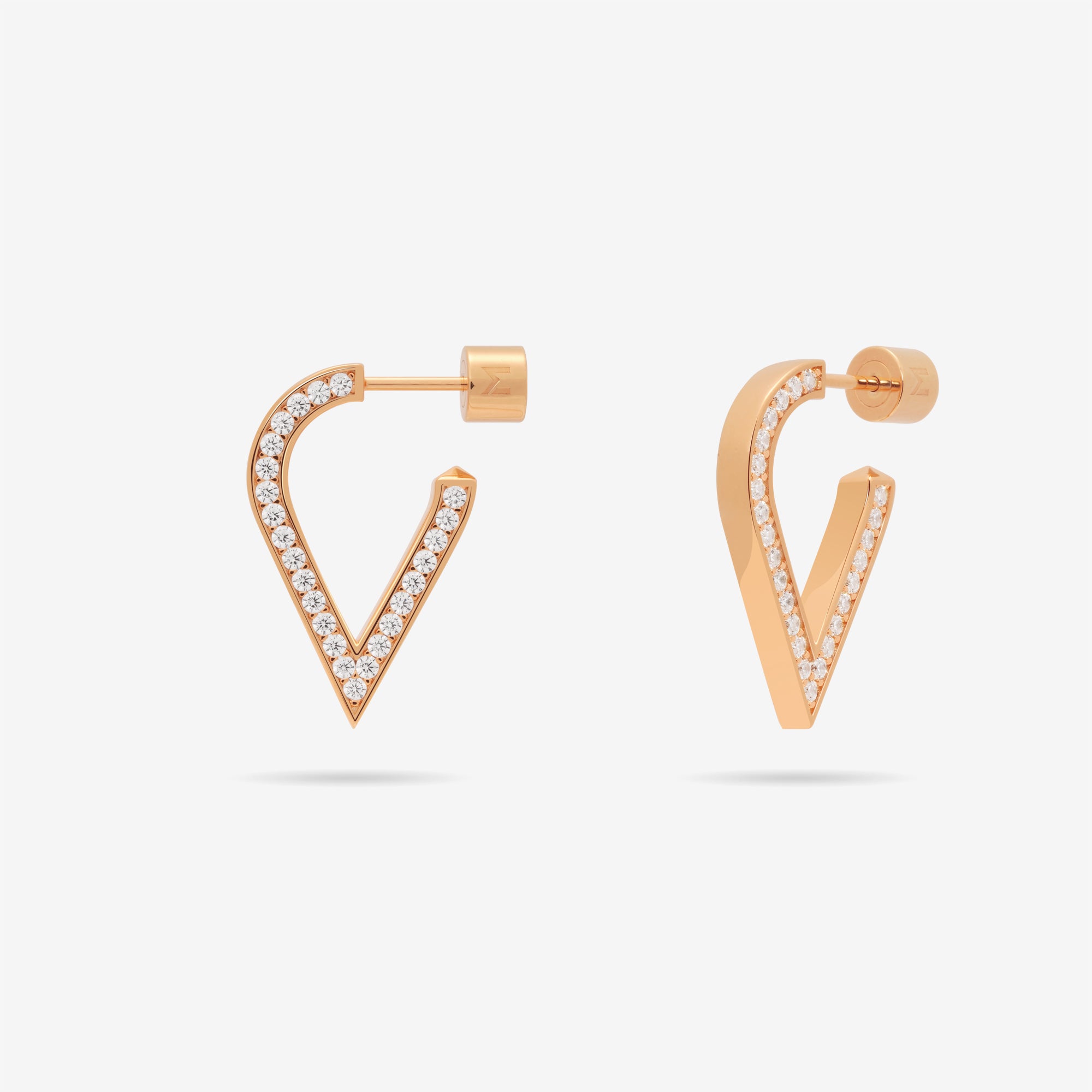Stylized Waterdrop Pave Earrings