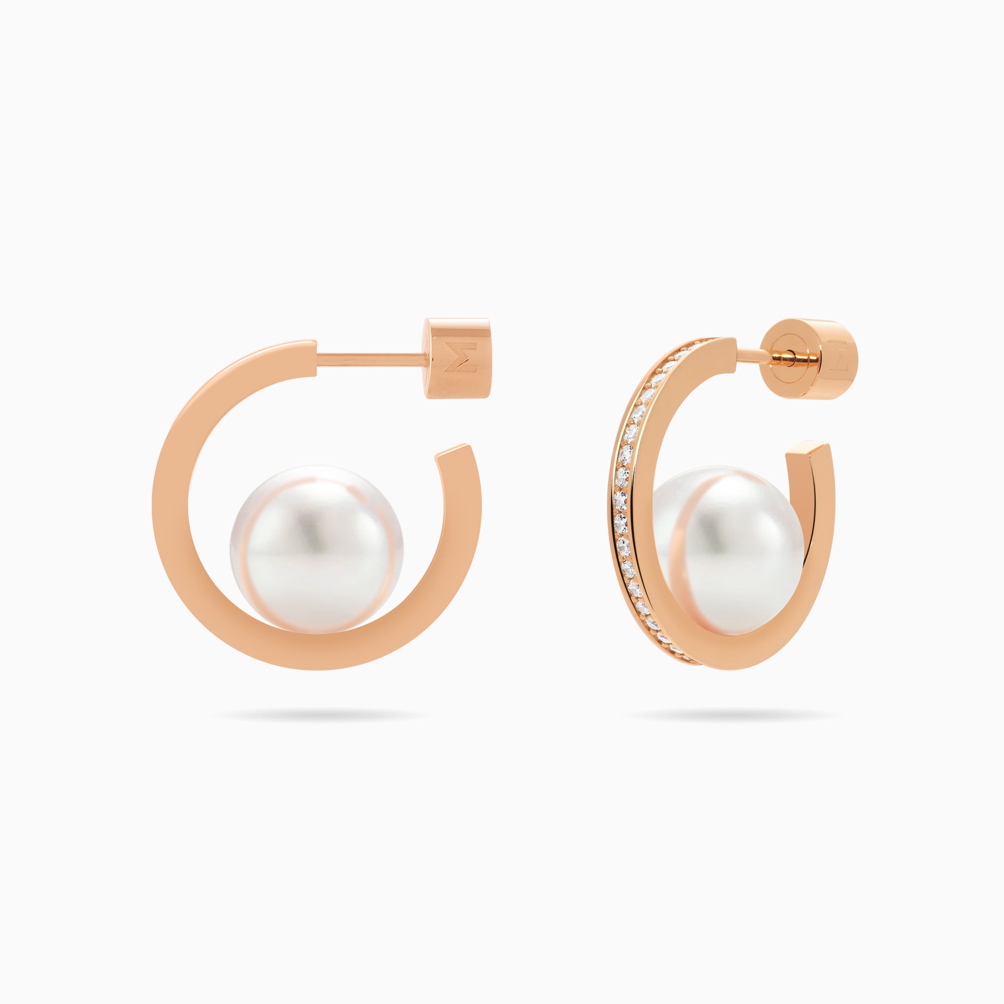 Pearl Open Hoop Earrings