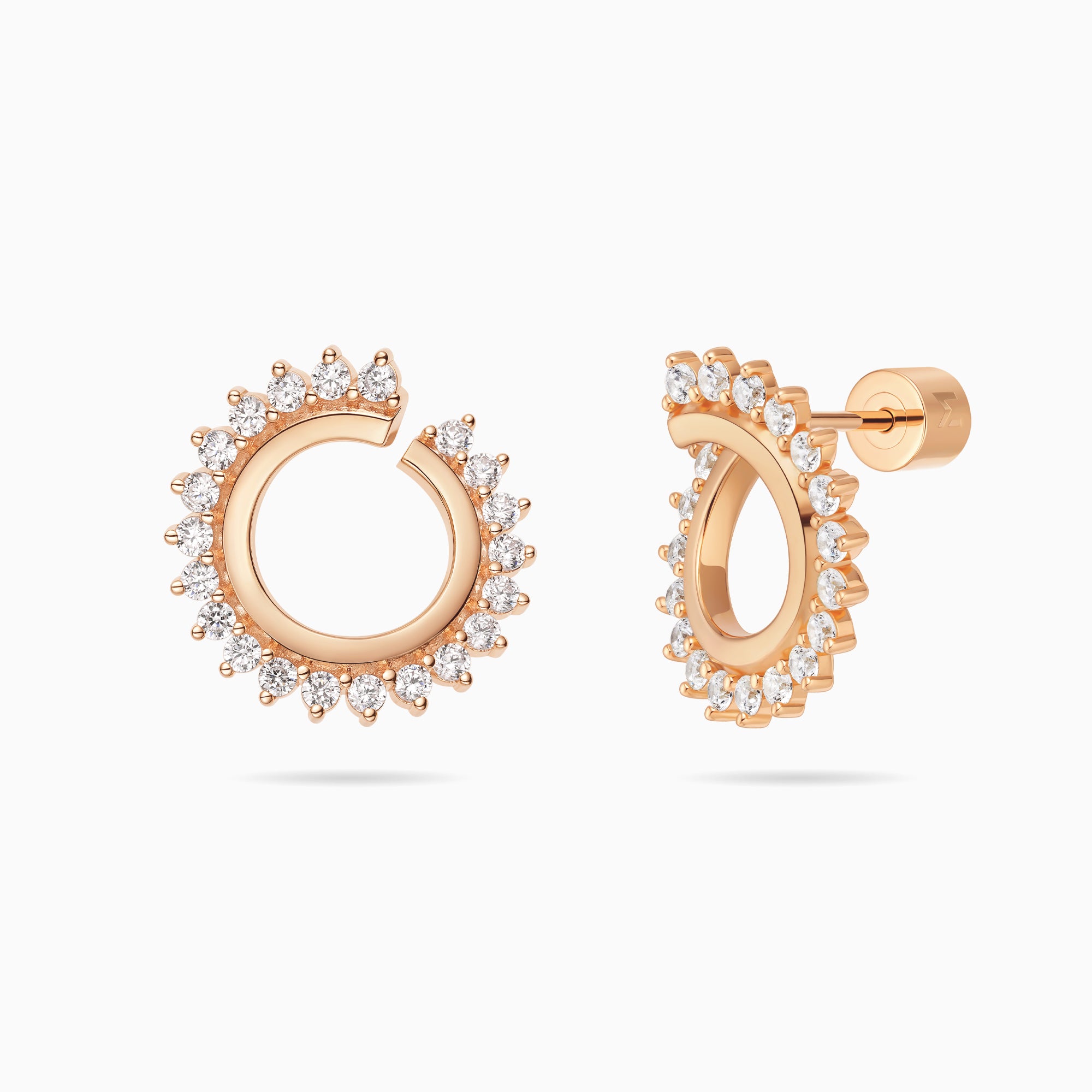 Prong Set Open Twist Hoop Earrings