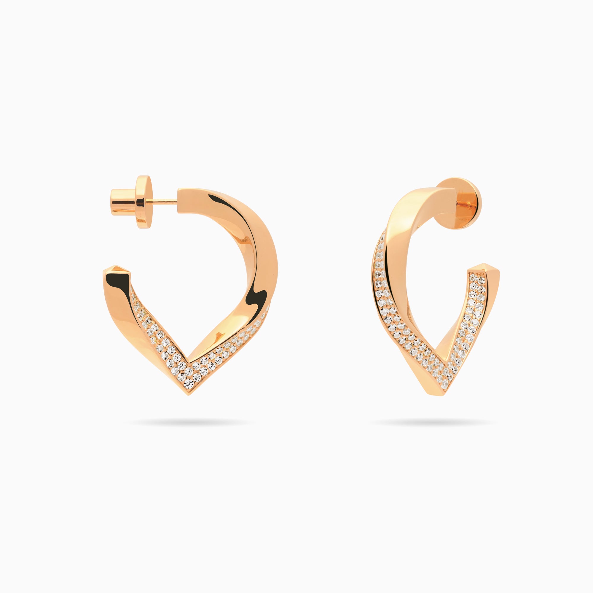 Twisted Stylized Waterdrop Pave Earrings
