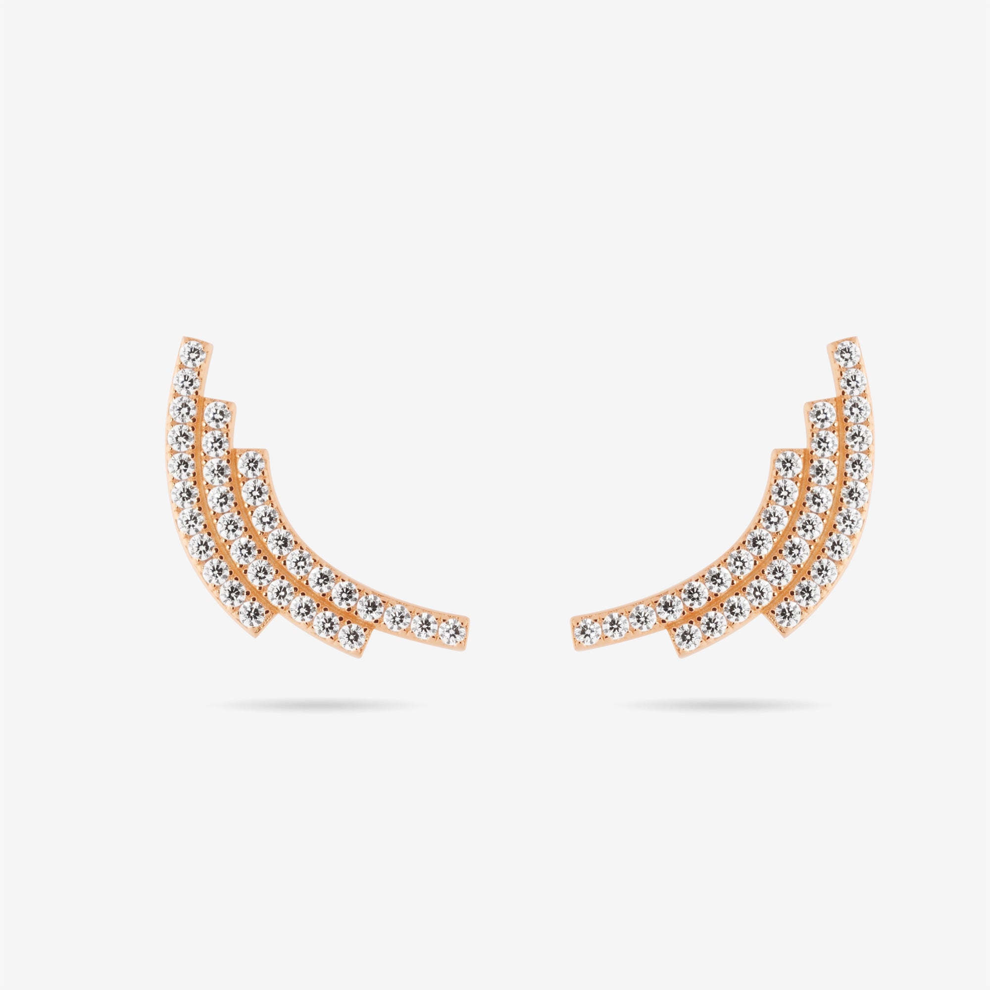 Sequenced Triple Arc Earrings