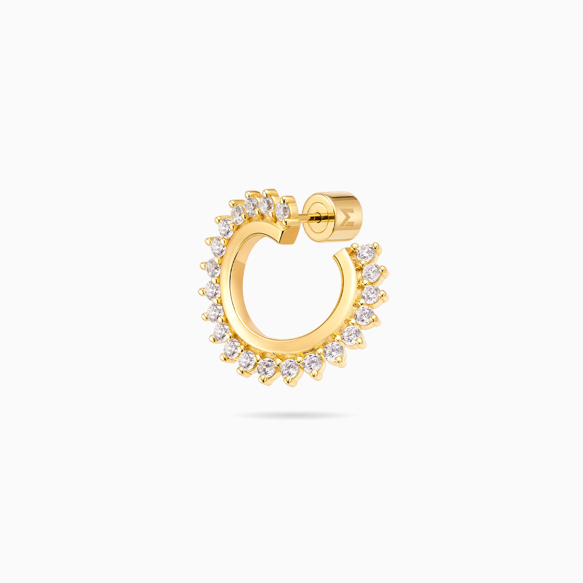Prong Set Open Twist Hoop Earrings