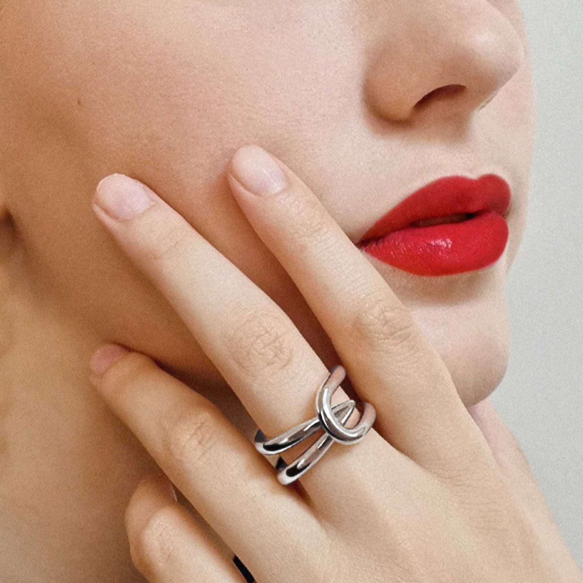 Pointed Double Band Ring