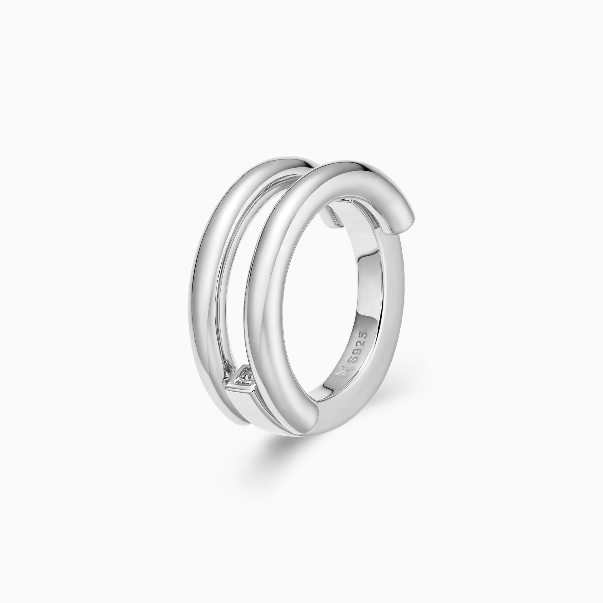 Round and Square Triple Band Ring