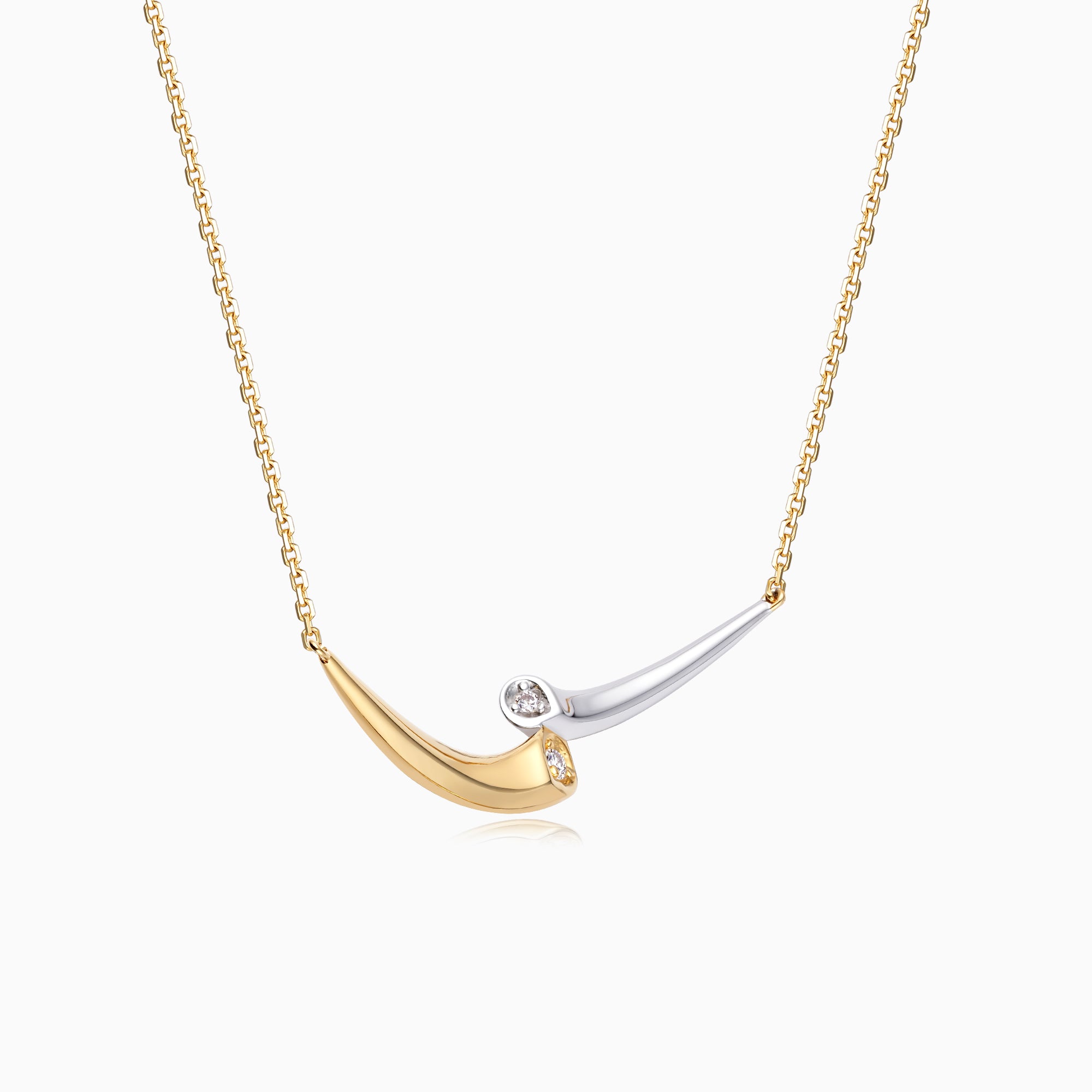 Gold and Silver Waterdrop Streak Necklace – Meulien