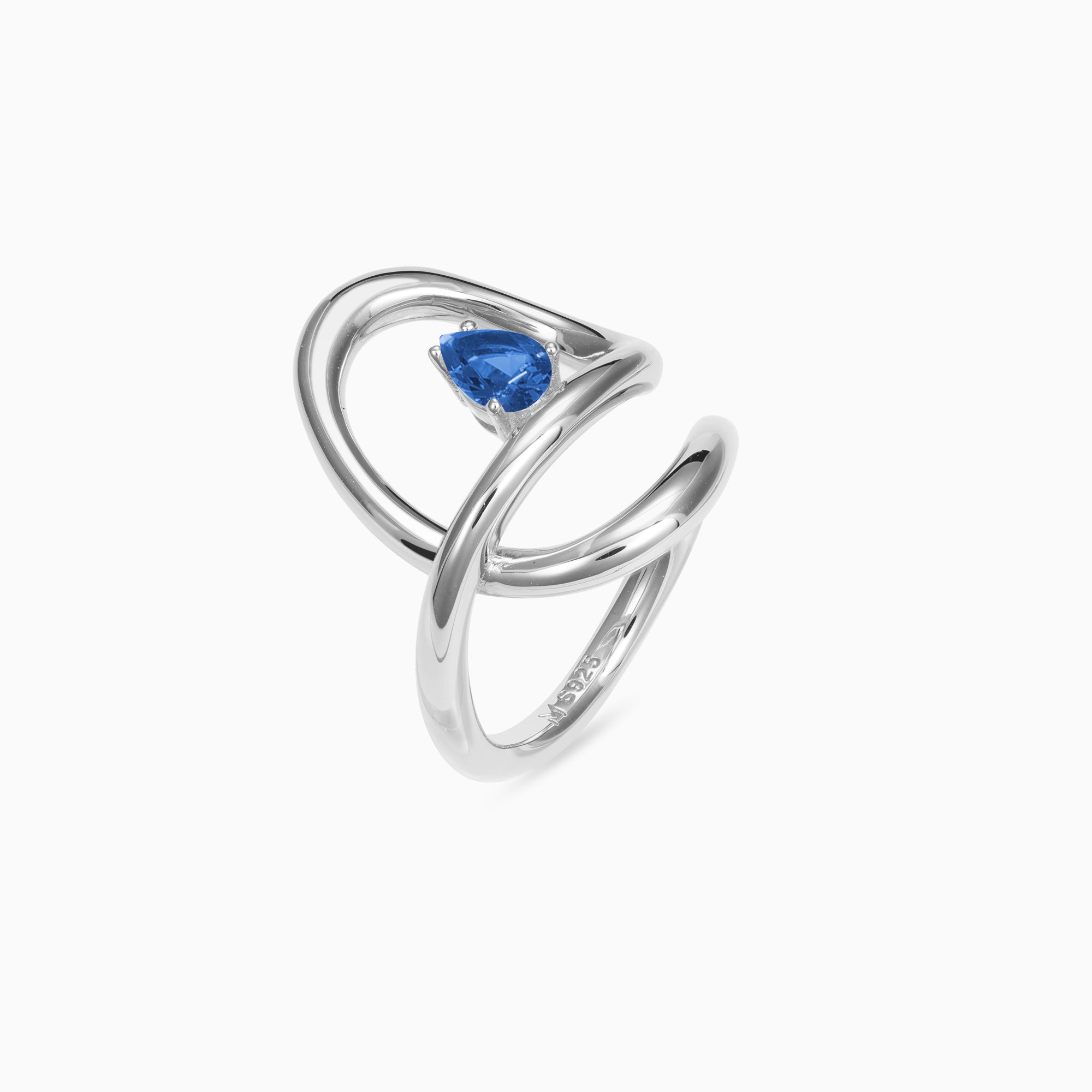 Flowing Waterdrop Solitaire Ring
