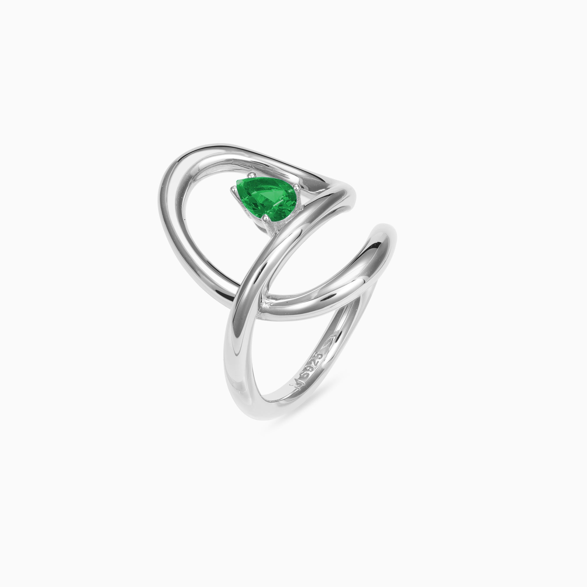 Flowing Waterdrop Solitaire Ring