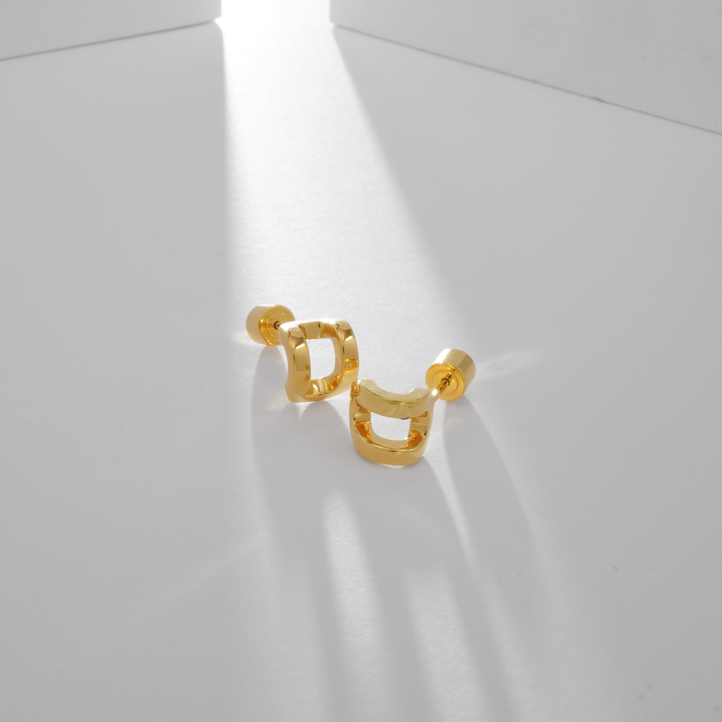 Curved Rectangle Stud Earrings