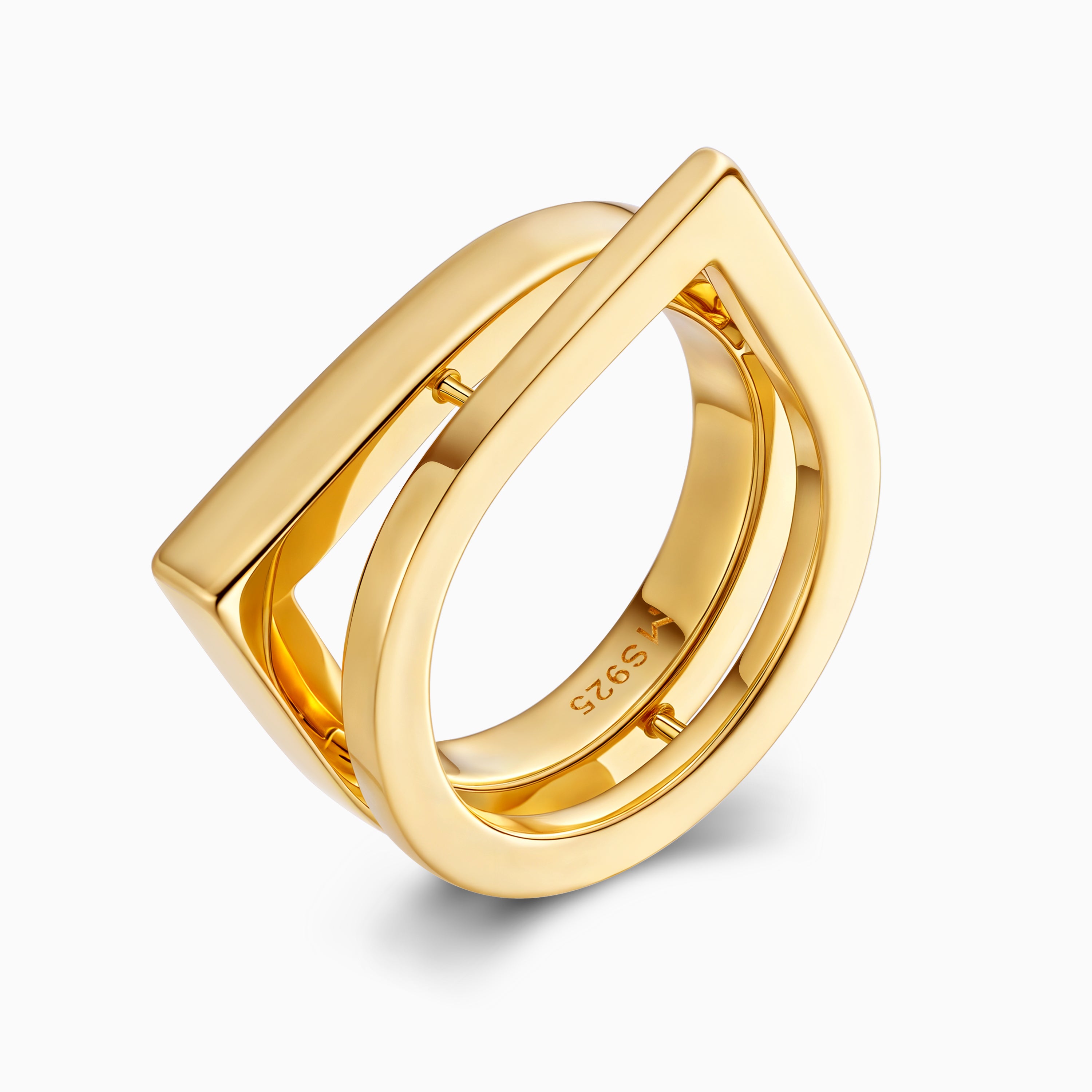 Offset Double Waterdrop Ring