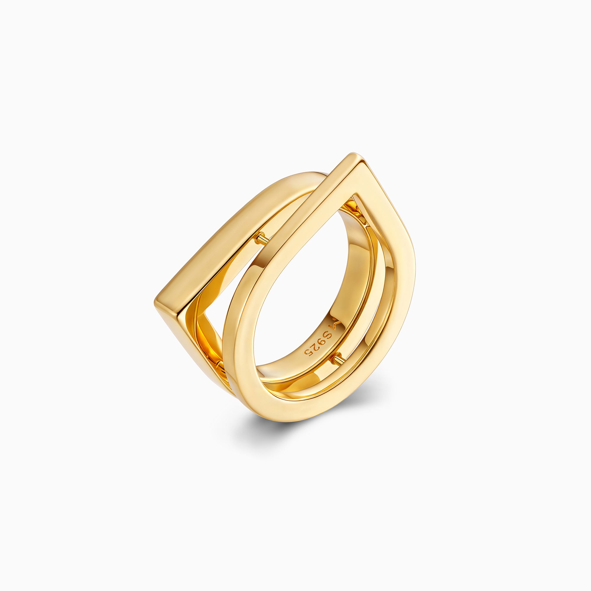 Offset Double Waterdrop Ring