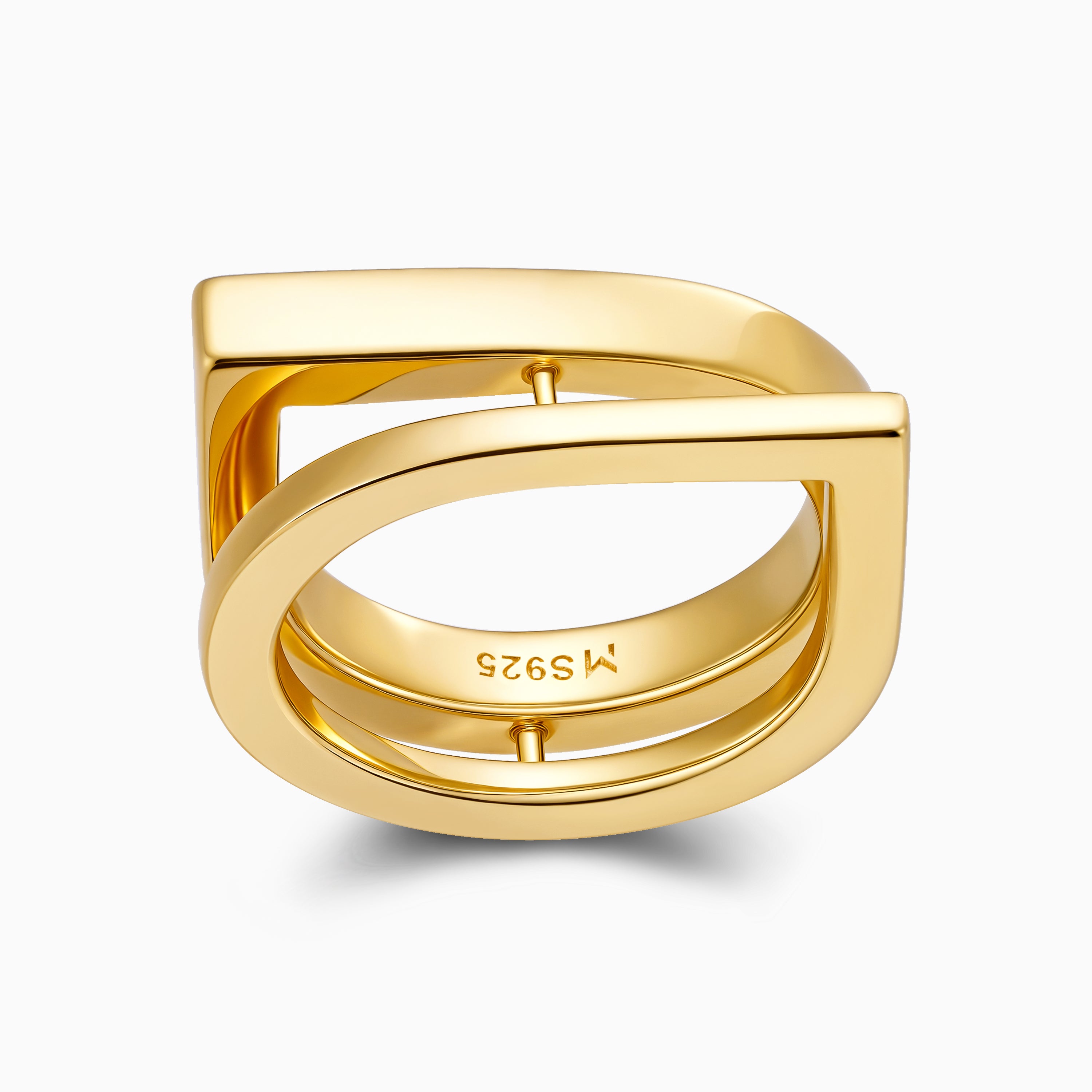 Offset Double Waterdrop Ring