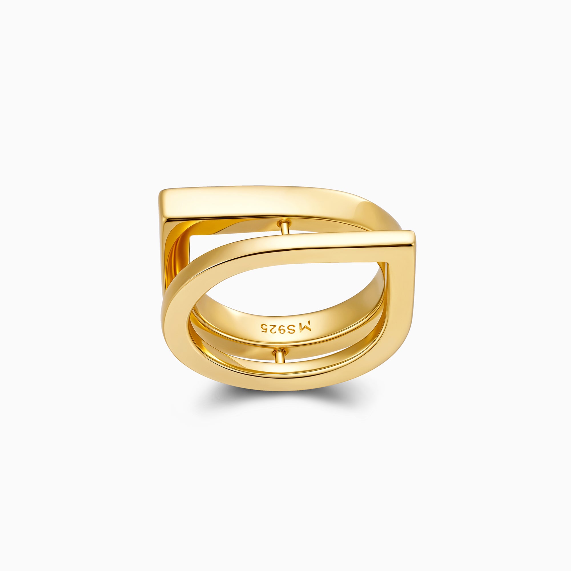 Offset Double Waterdrop Ring