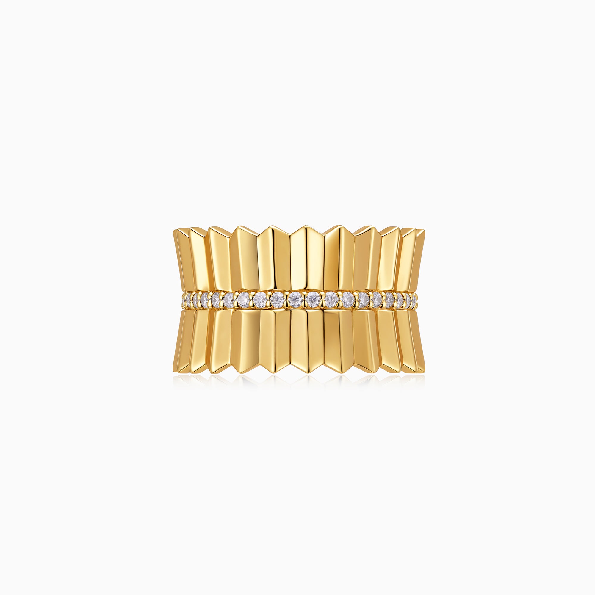 Curved Pleats Ring