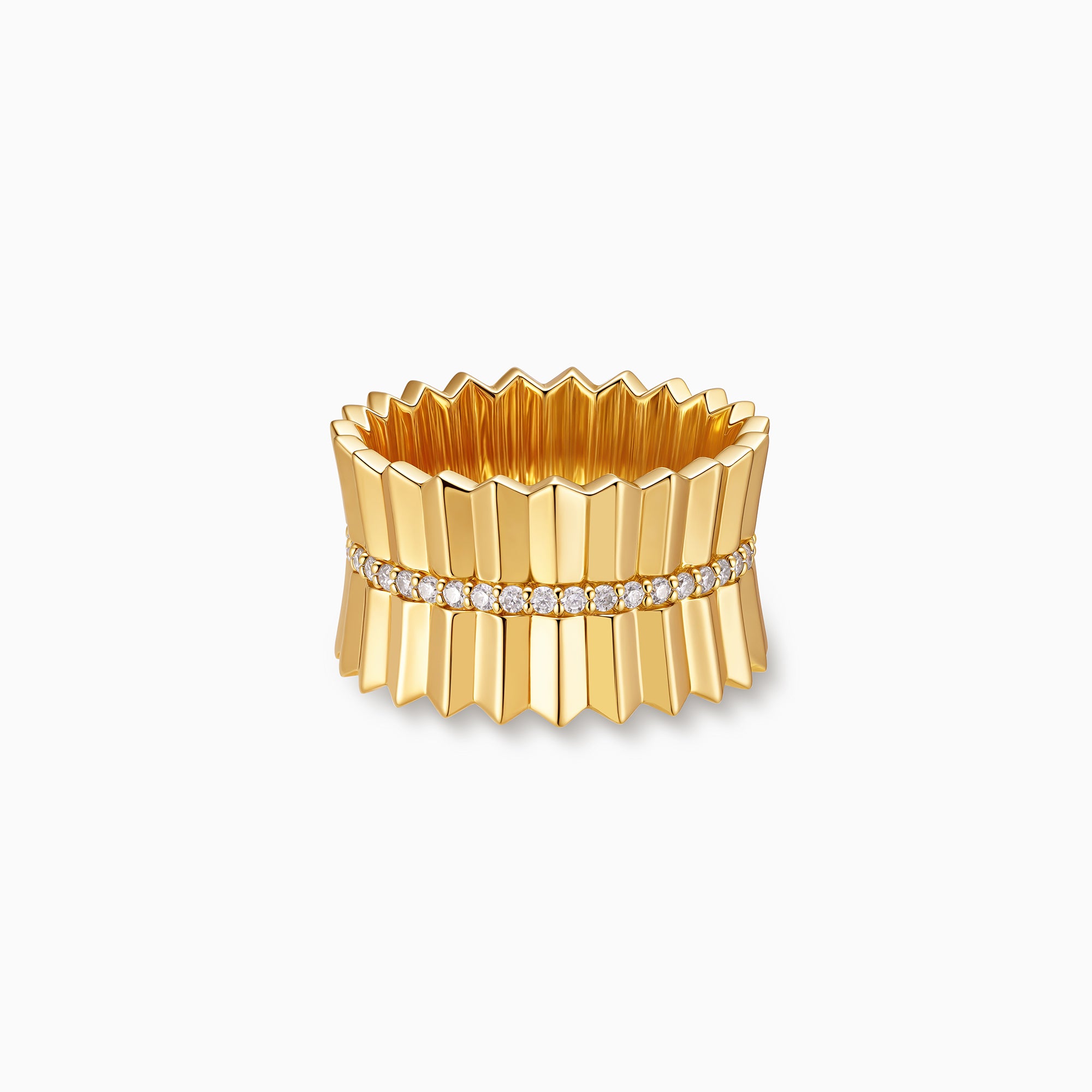 Curved Pleats Ring