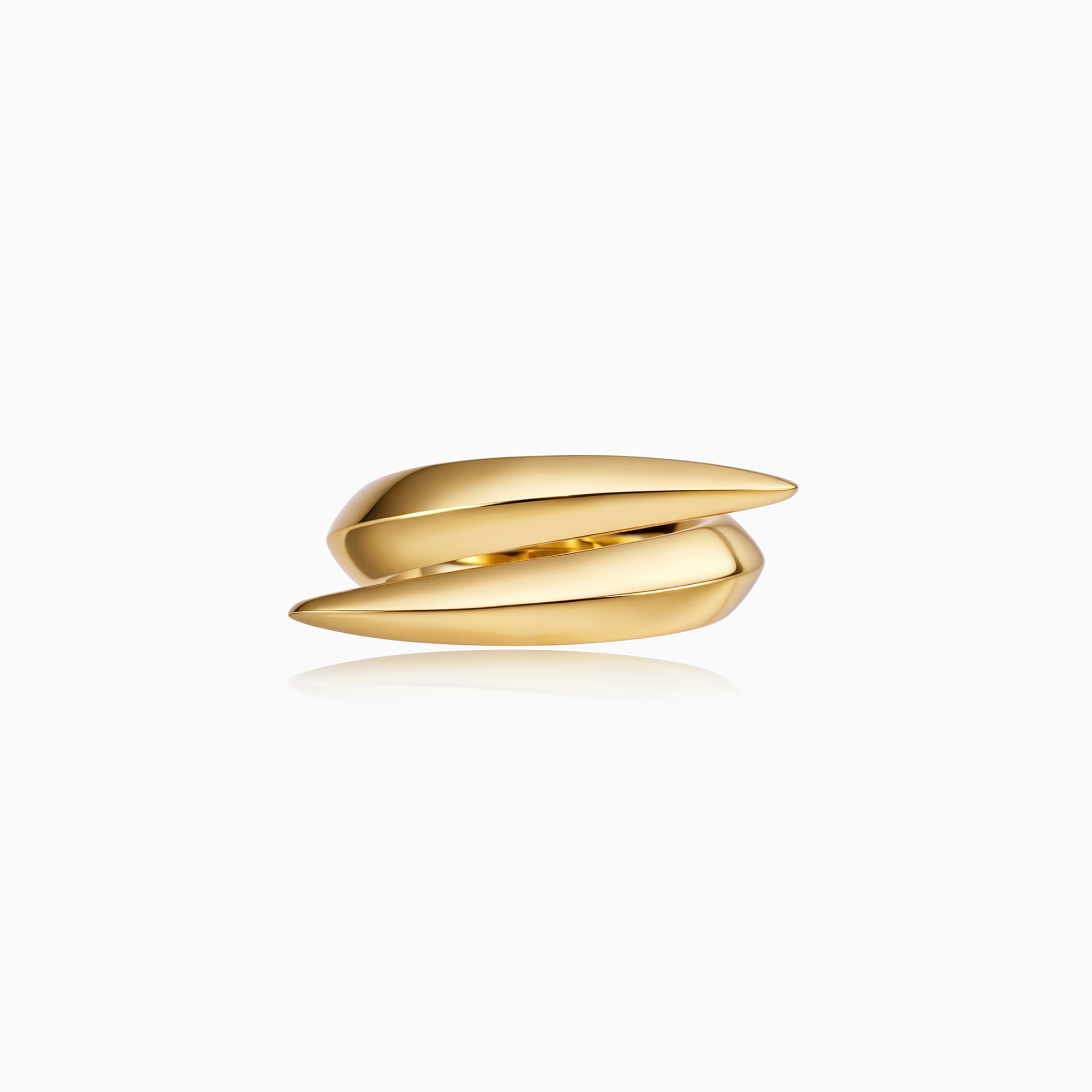 Chunky Crossing Pointed Ring