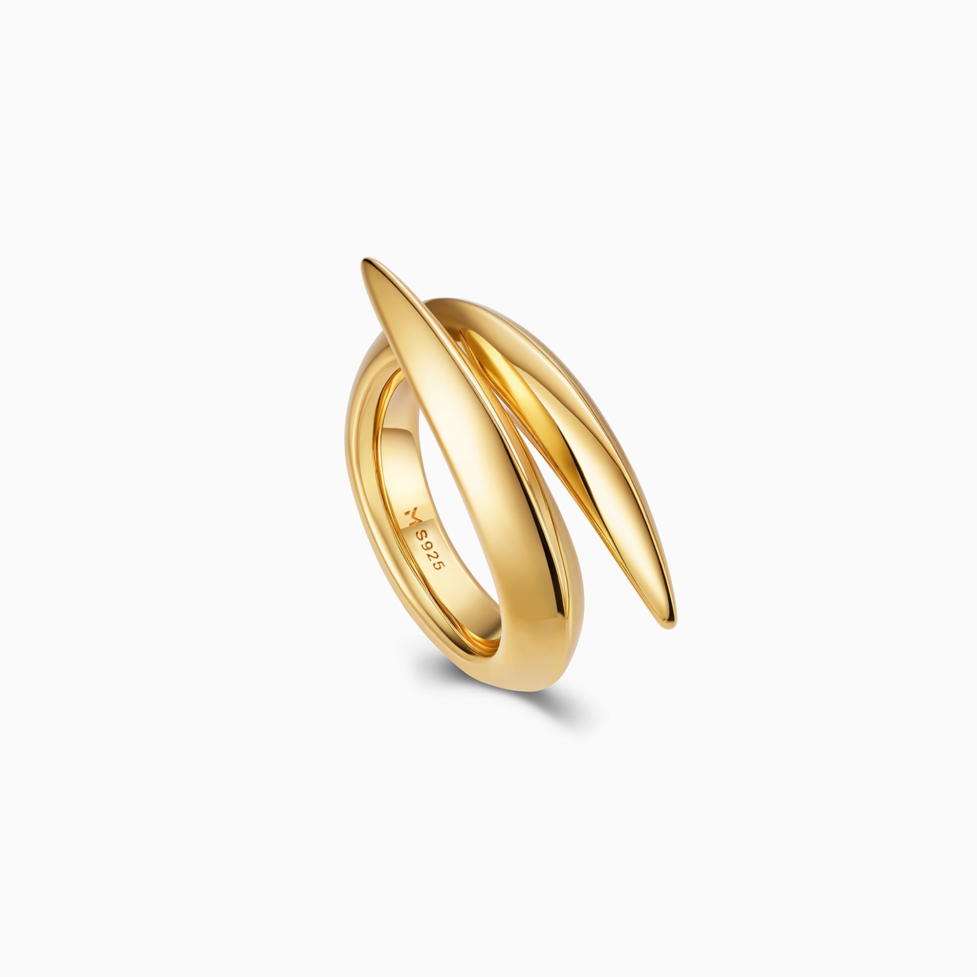 Chunky Crossing Pointed Ring