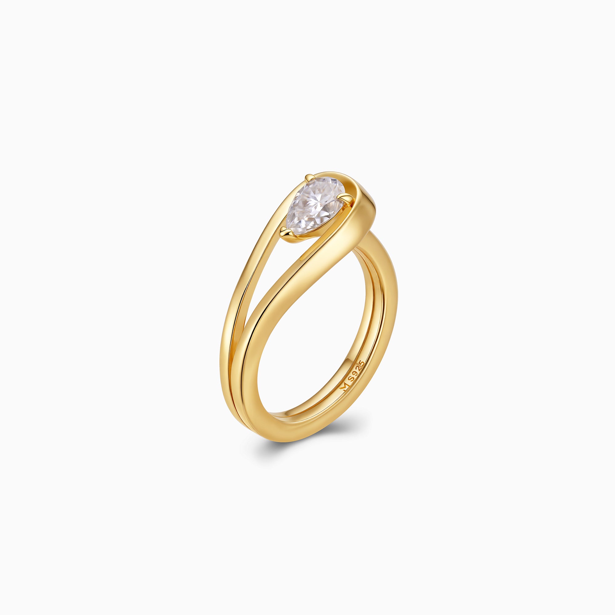 Waterdrop Solitaire Moissanite Ring