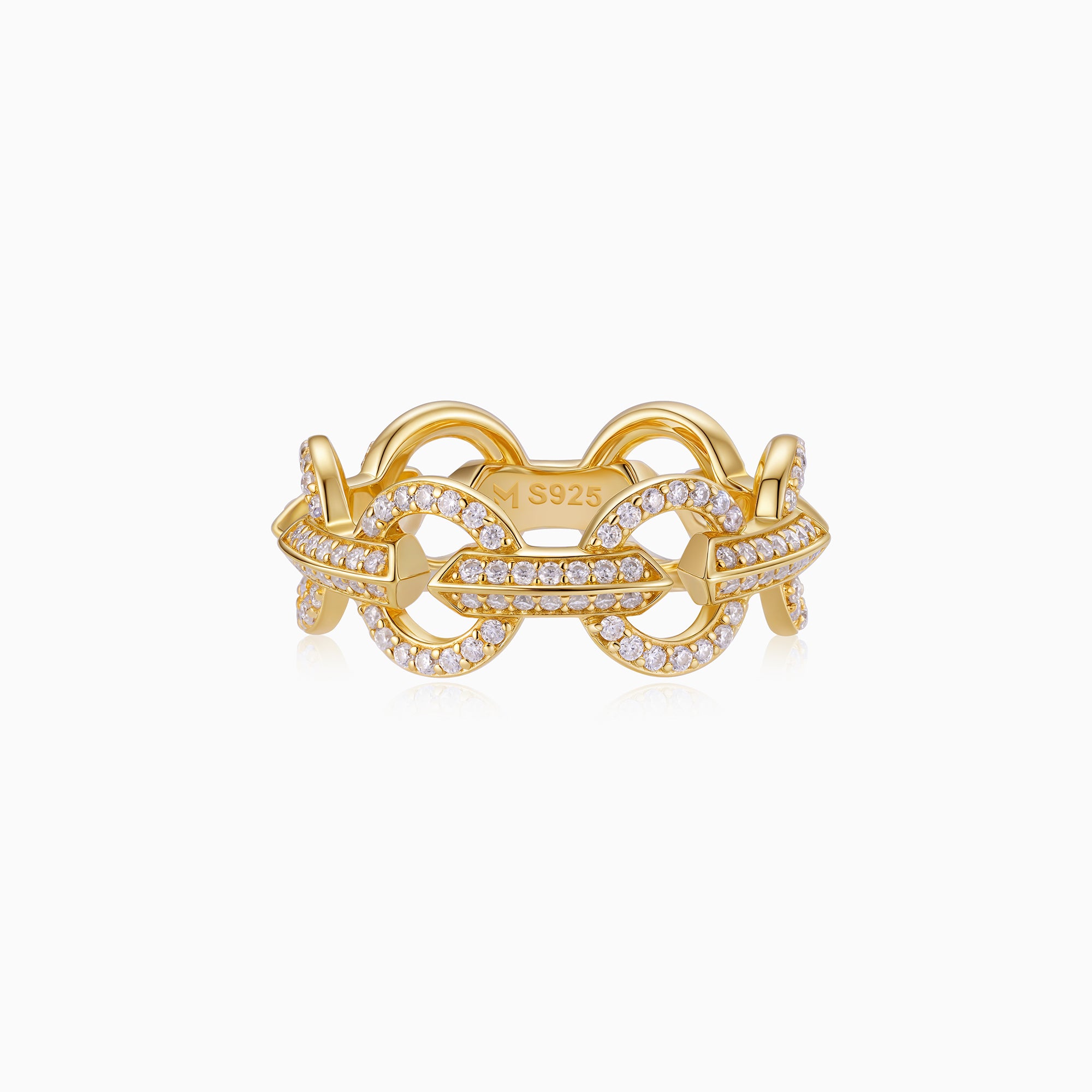Circle Link Pave Ring