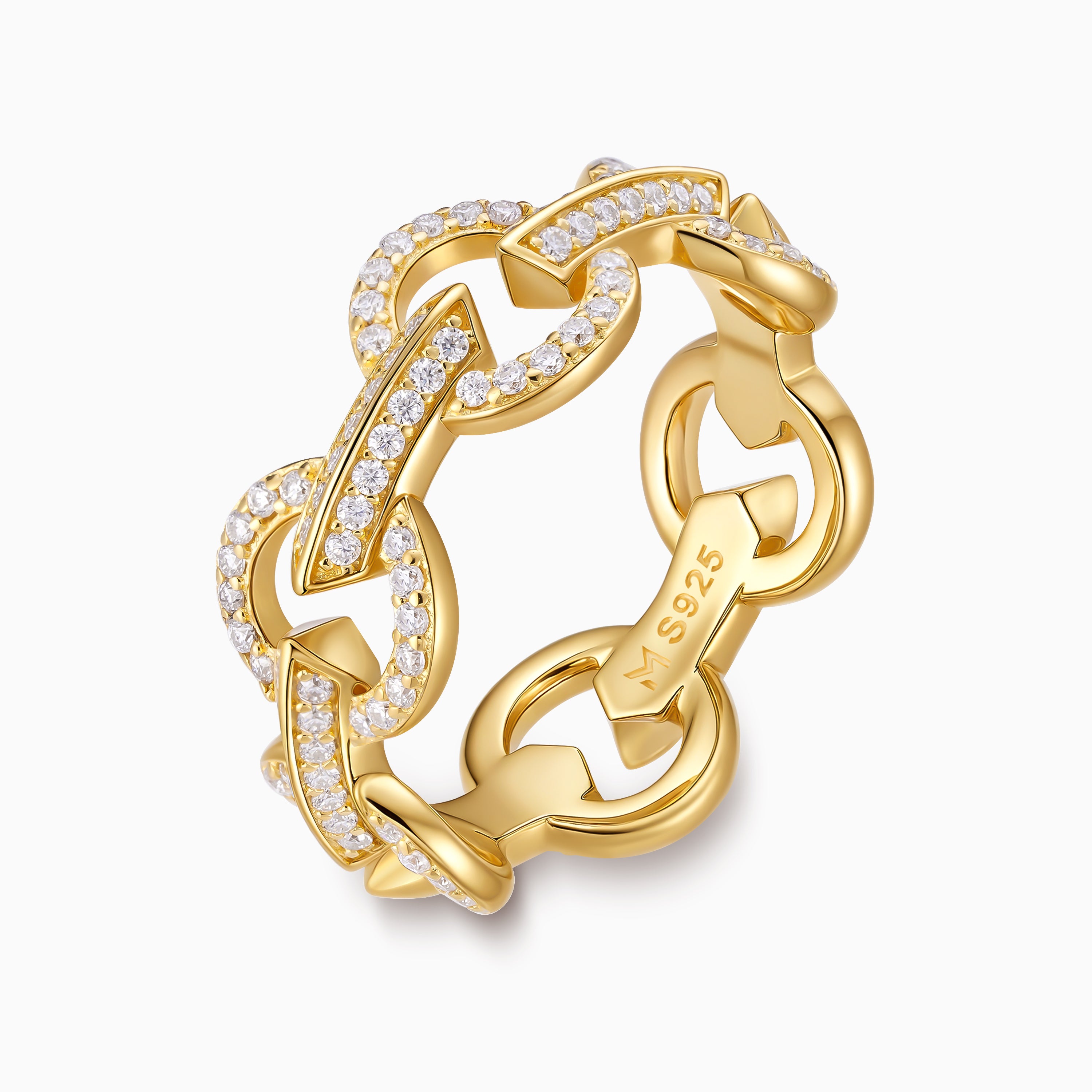 Circle Link Pave Ring