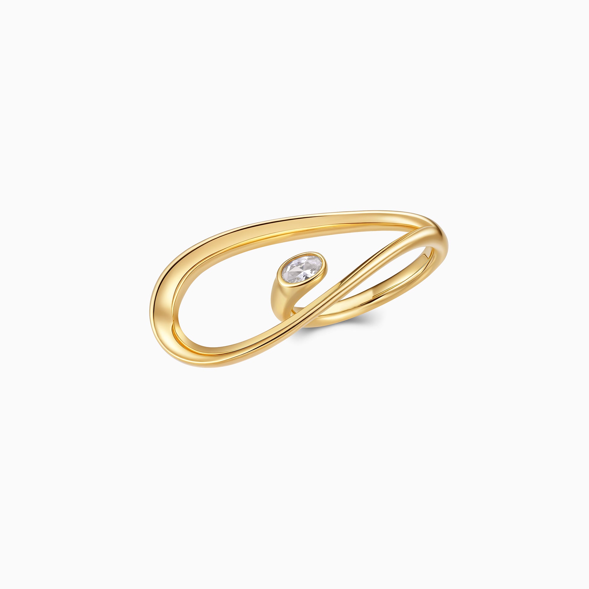 Long Waterdrop Solitaire Ring