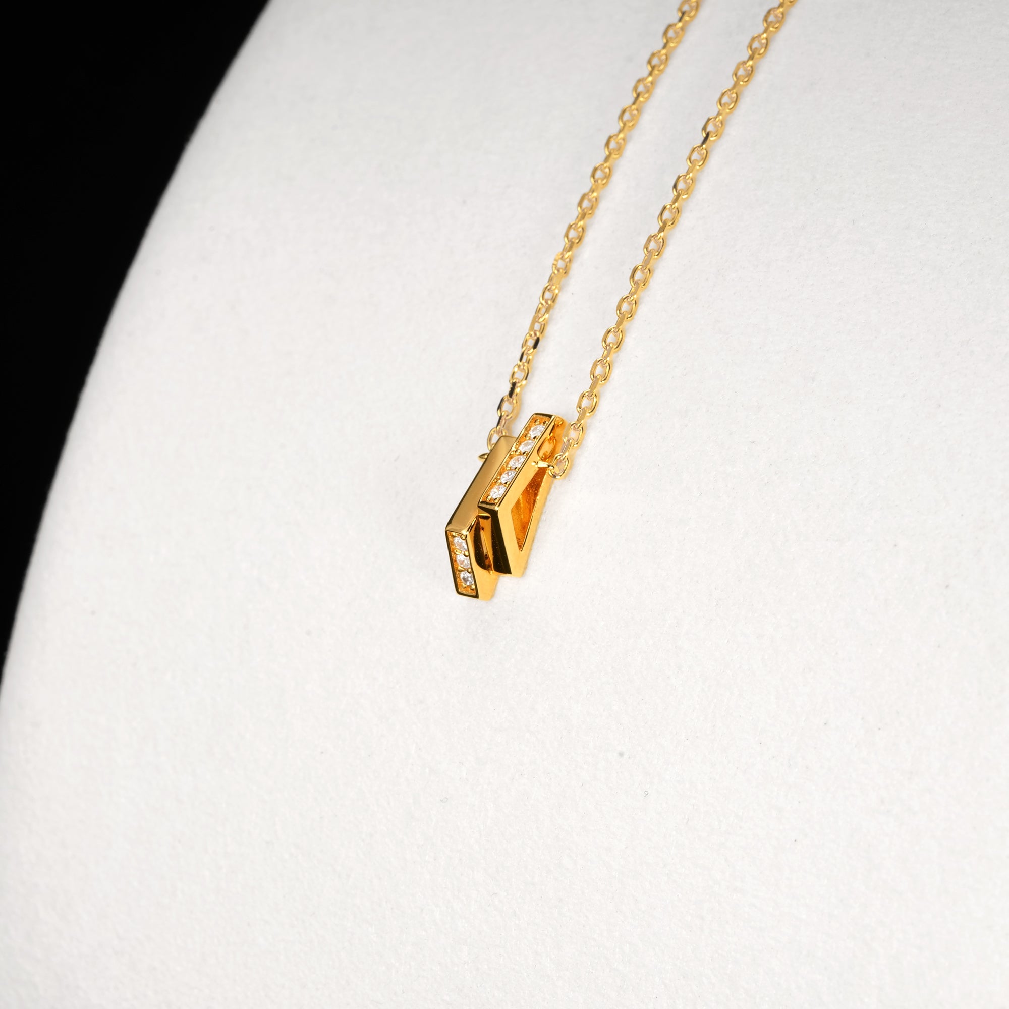 Double Mini Triangle Necklace