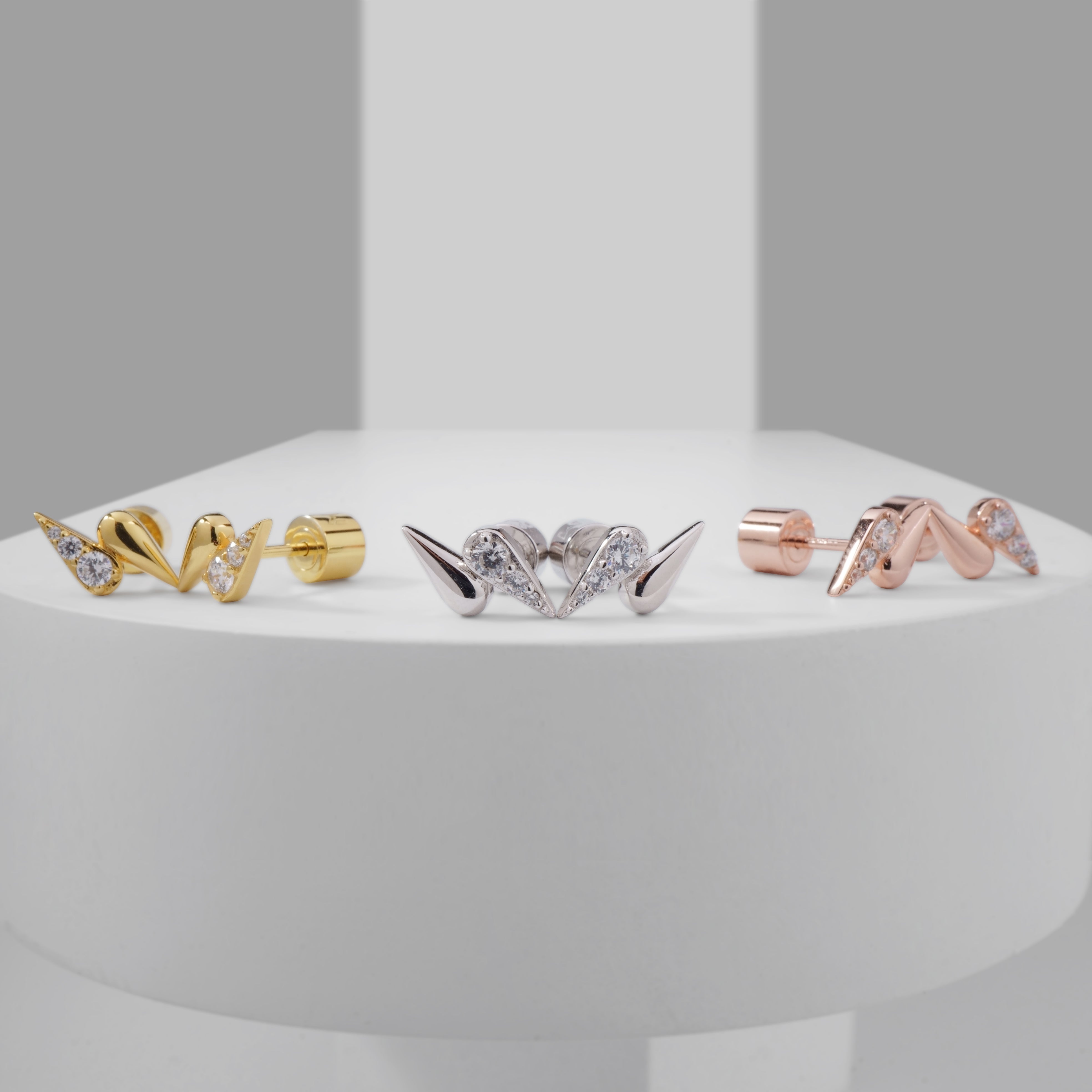 Double Waterdrop Stud Earrings