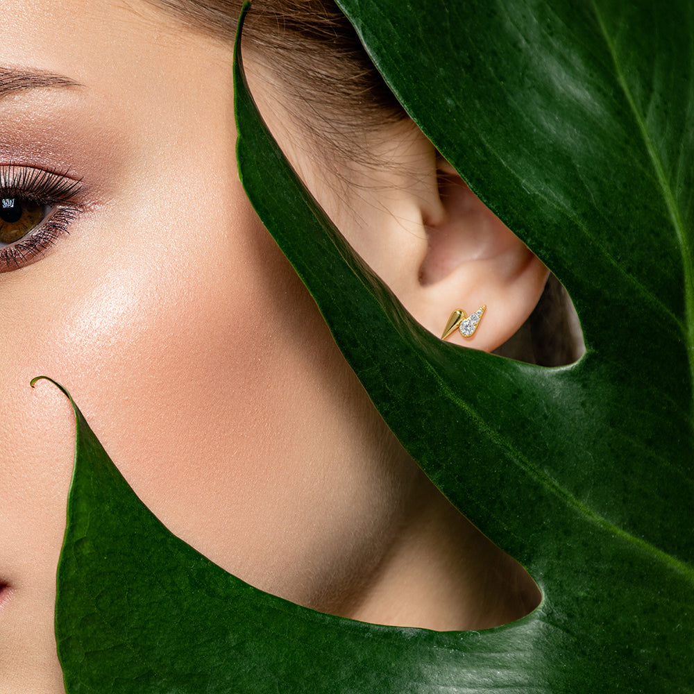 Double Waterdrop Stud Earrings