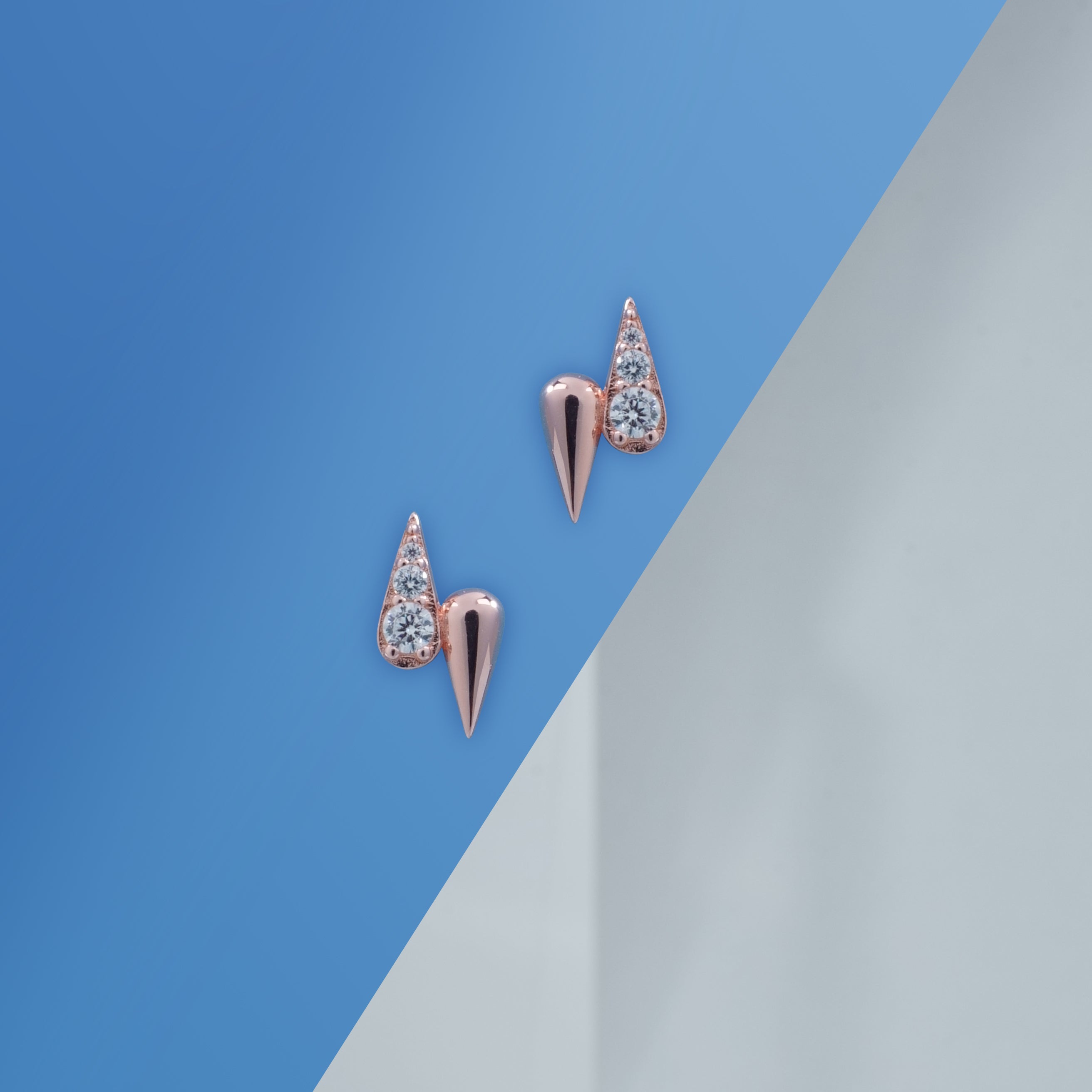 Double Waterdrop Stud Earrings