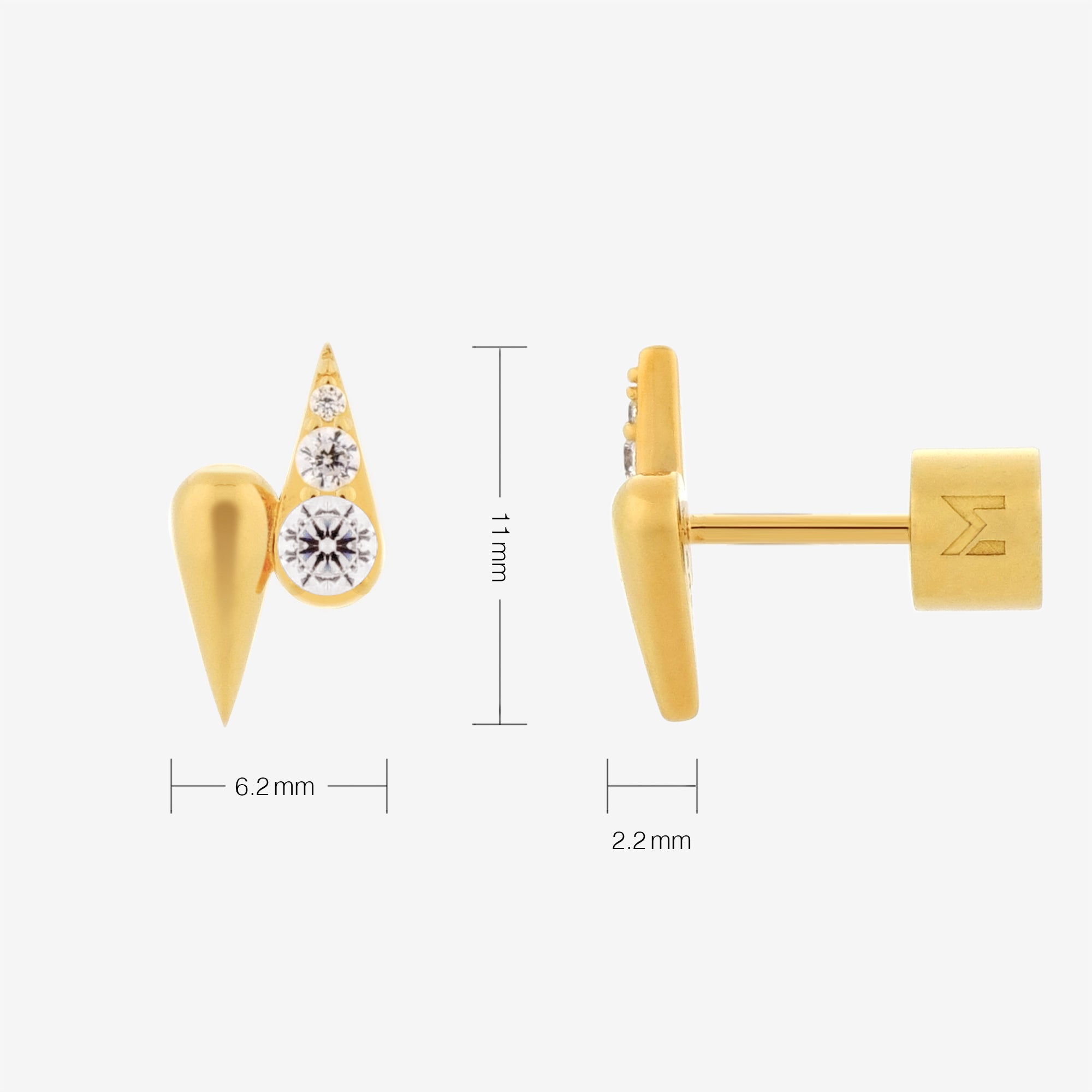 Double Waterdrop Stud Earrings