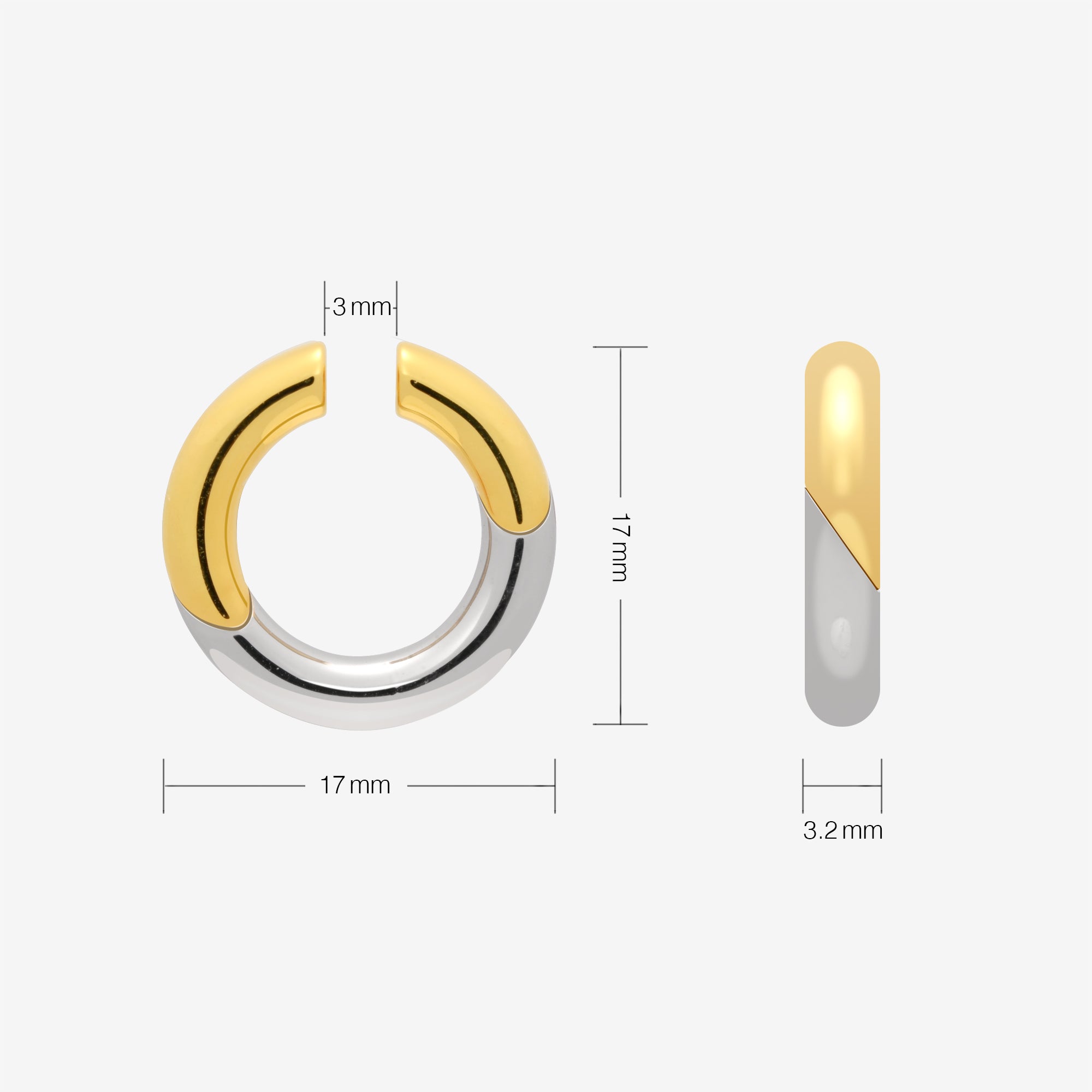 Gold and Silver Bi-Color Ear Cuff