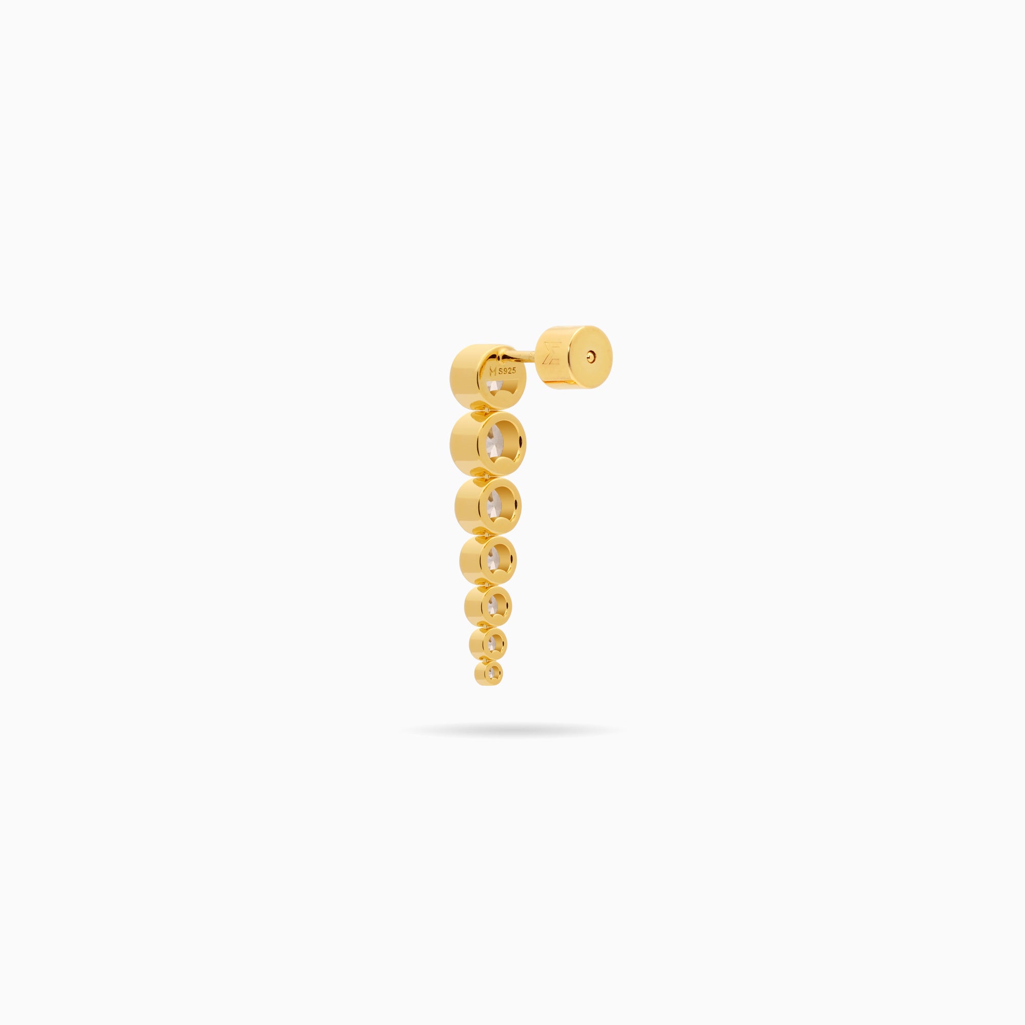 Graduated Bezel Set Chain Earrings