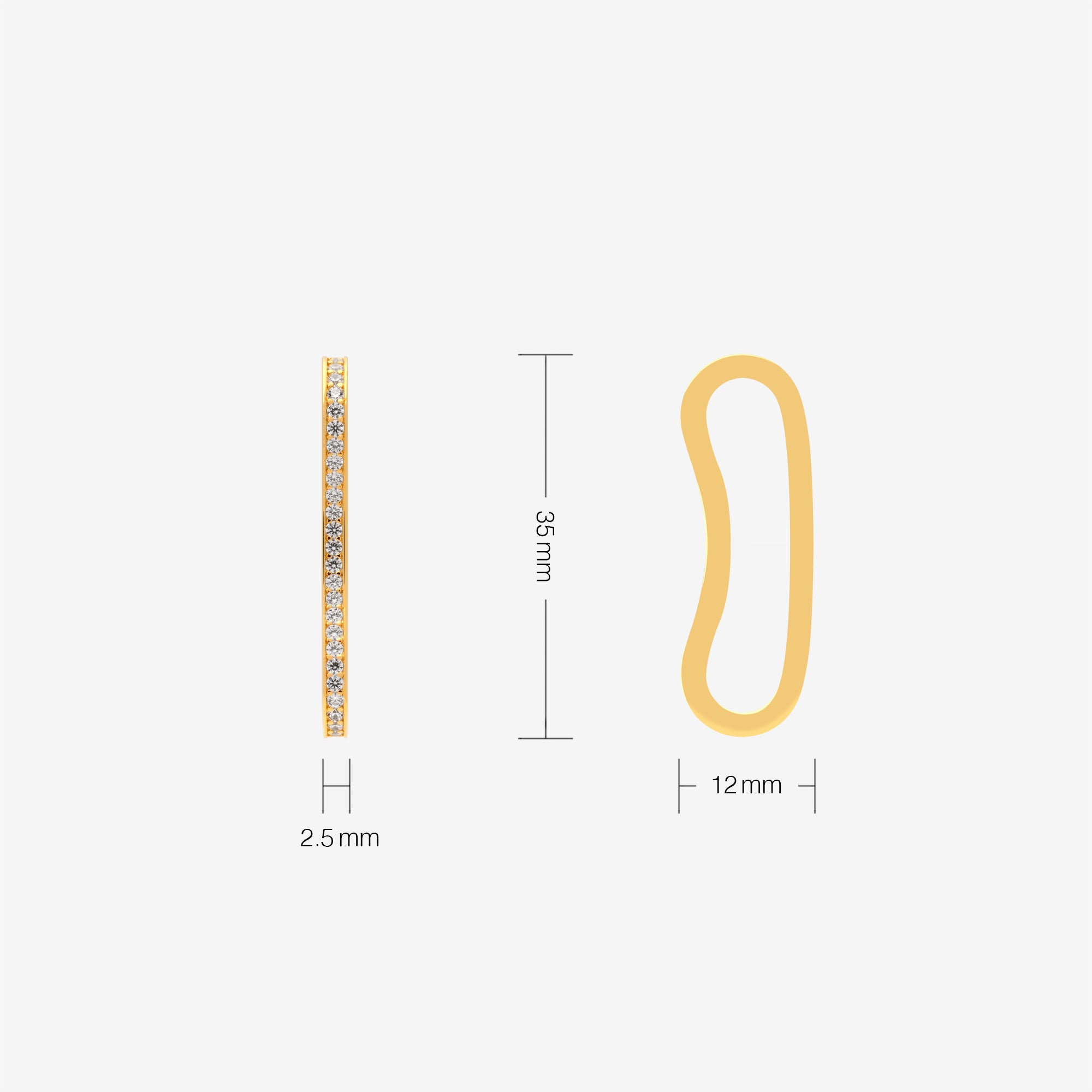 Long Curvy Thin Bar Ear Cuff