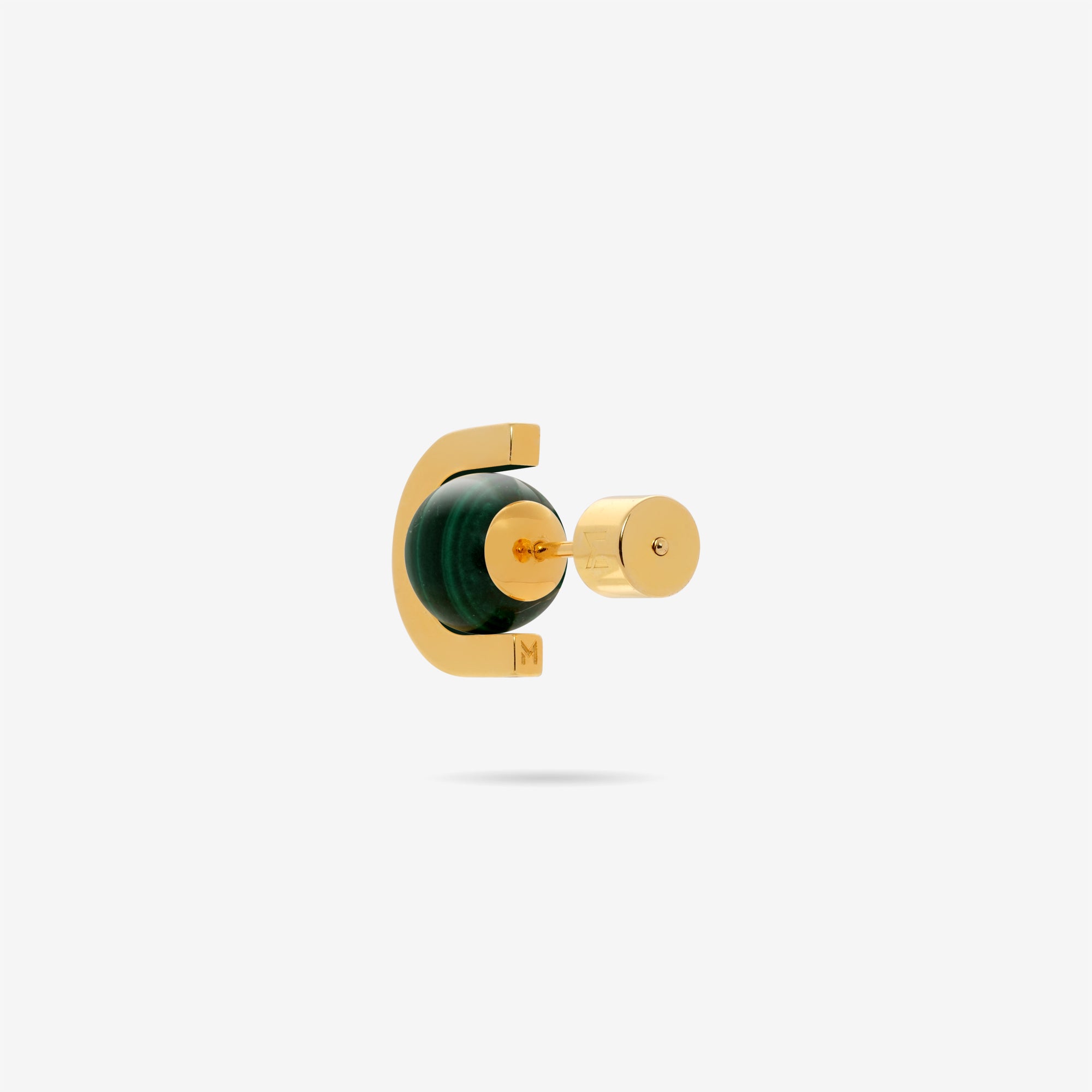 Malachite and Arc Stud Earrings