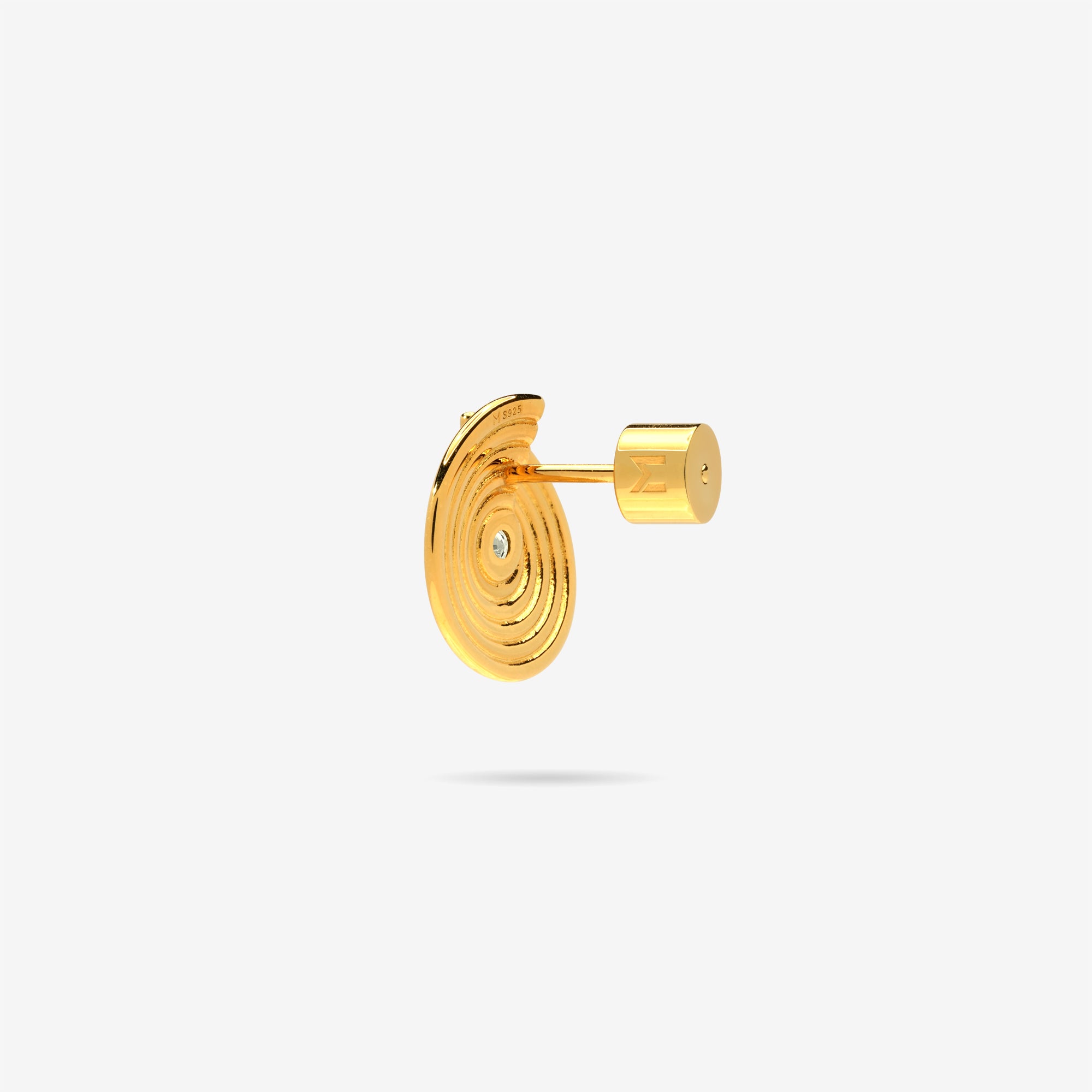 Open Twist Engraved Disc Stud Earrings