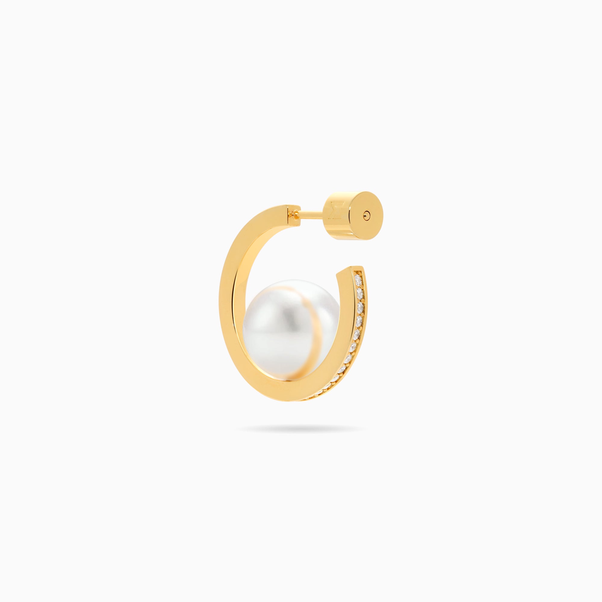 Pearl Open Hoop Earrings