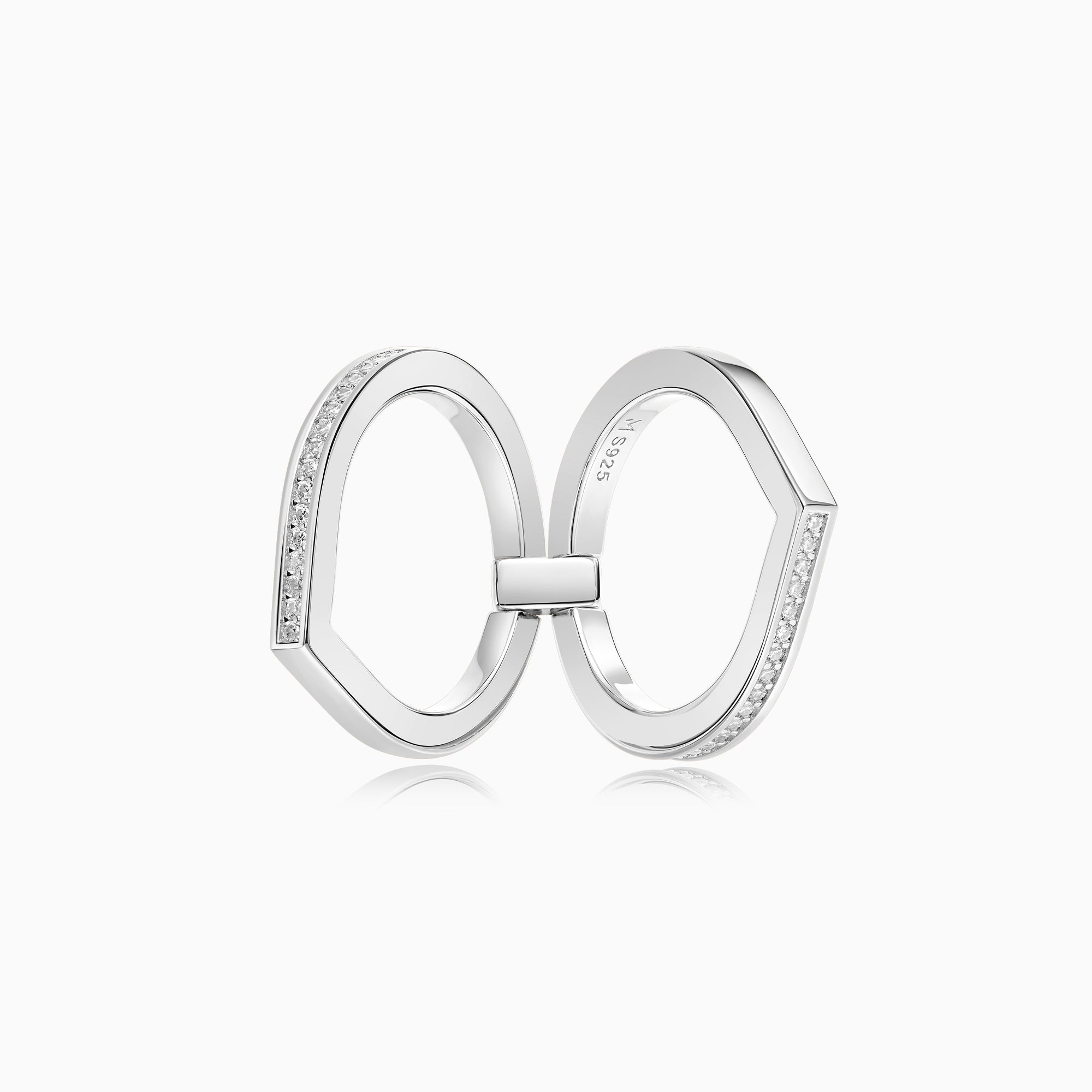Reversible Double Waterdrop Ring