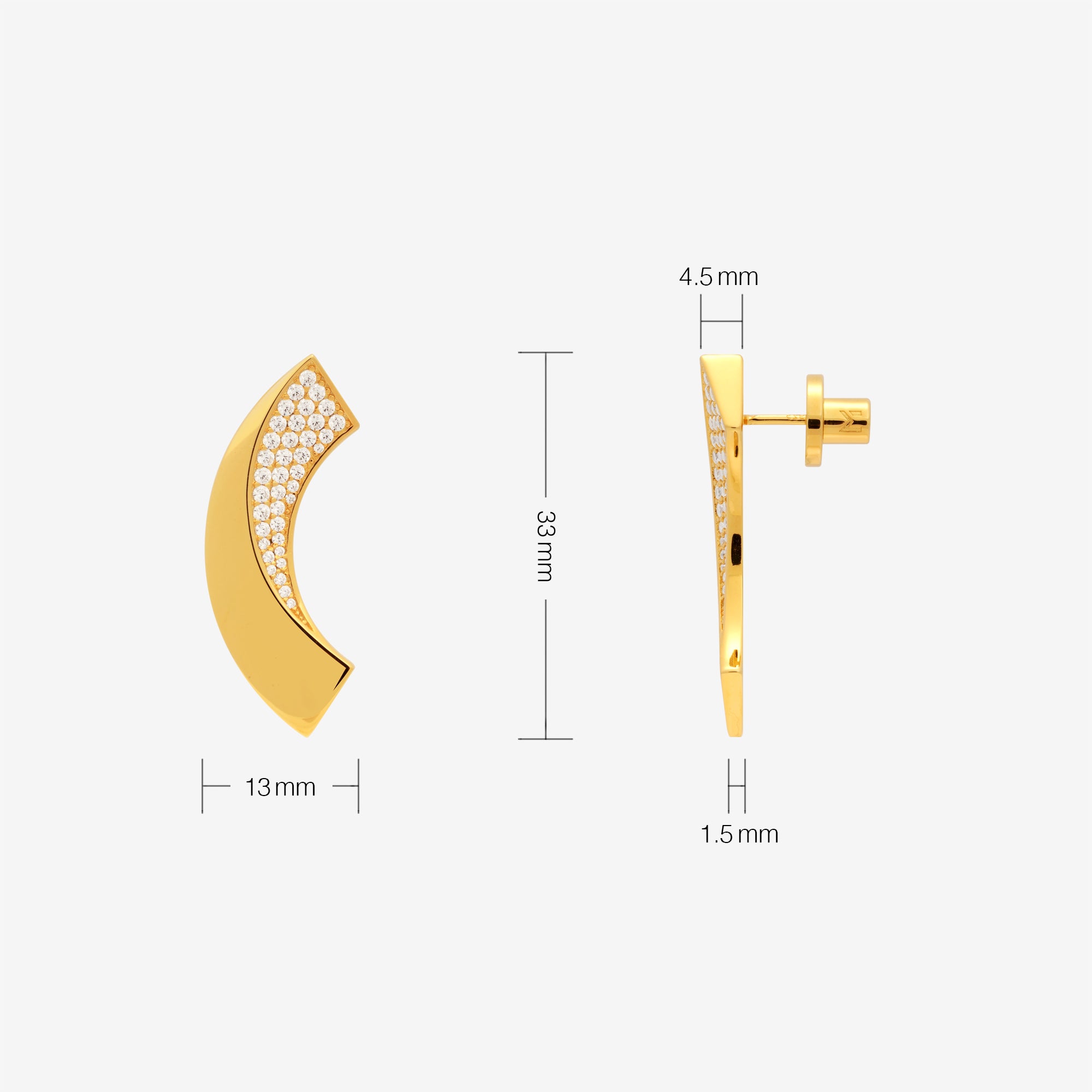 Ribbon Pave Earrings