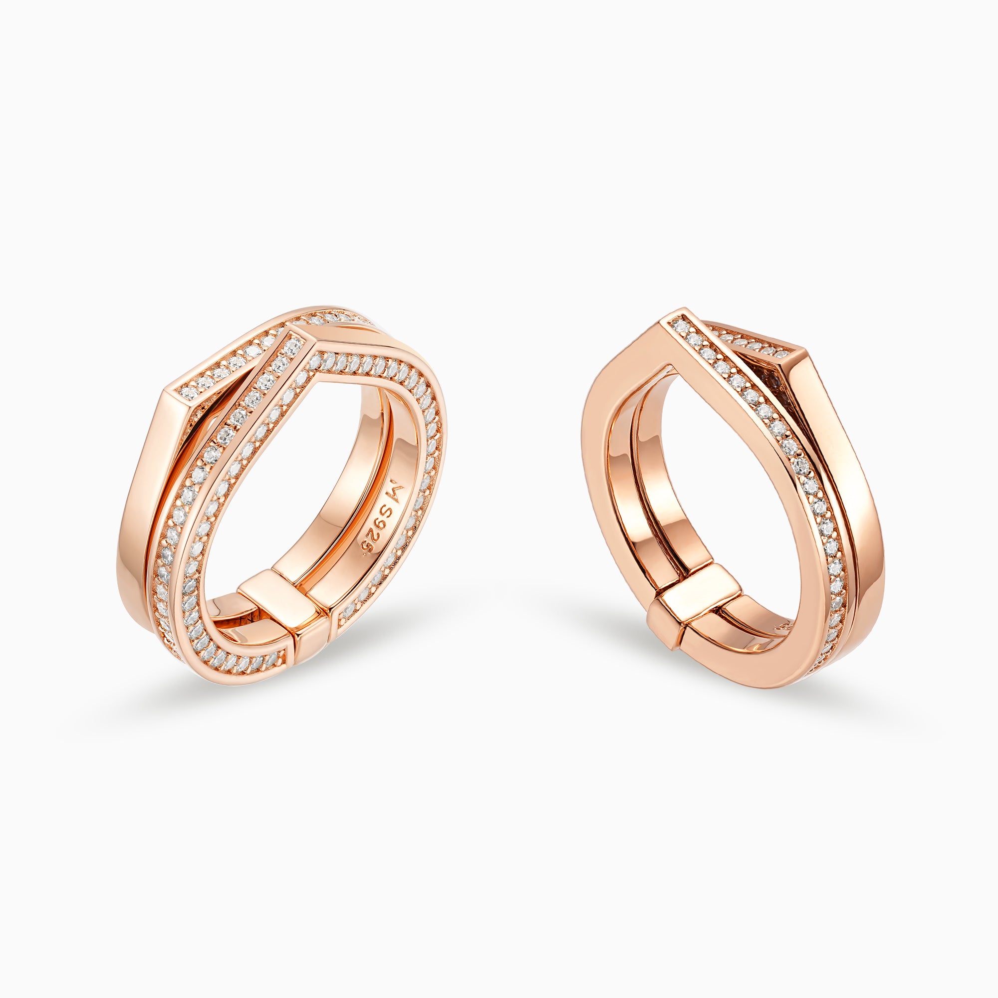 Reversible Double Waterdrop Ring